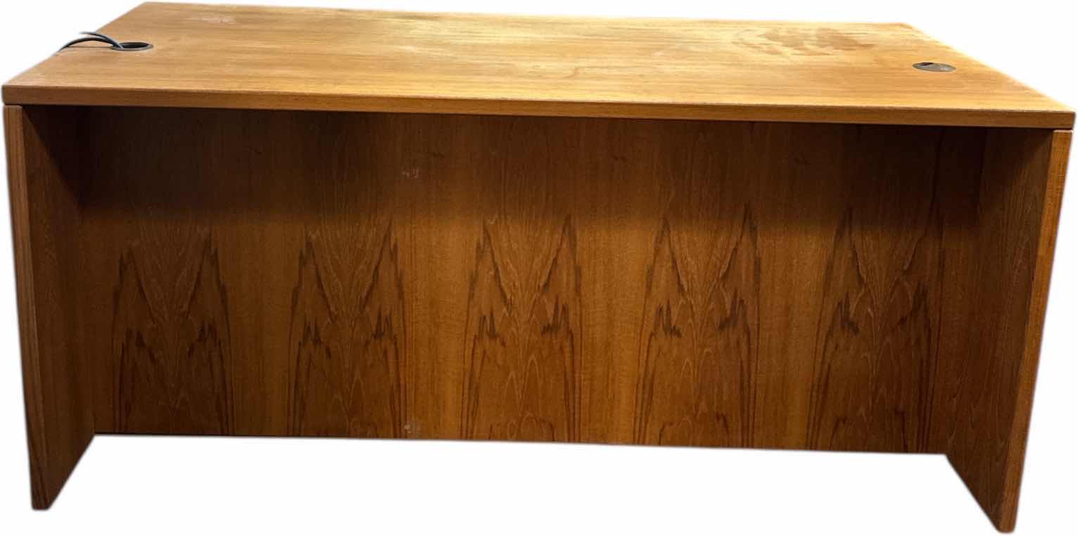 Photo 1 of TEAKWOOD EXECUTIVE DESK 2 DRAWERS WITH LOCK MISSING KEY
64” X 30” X H29”