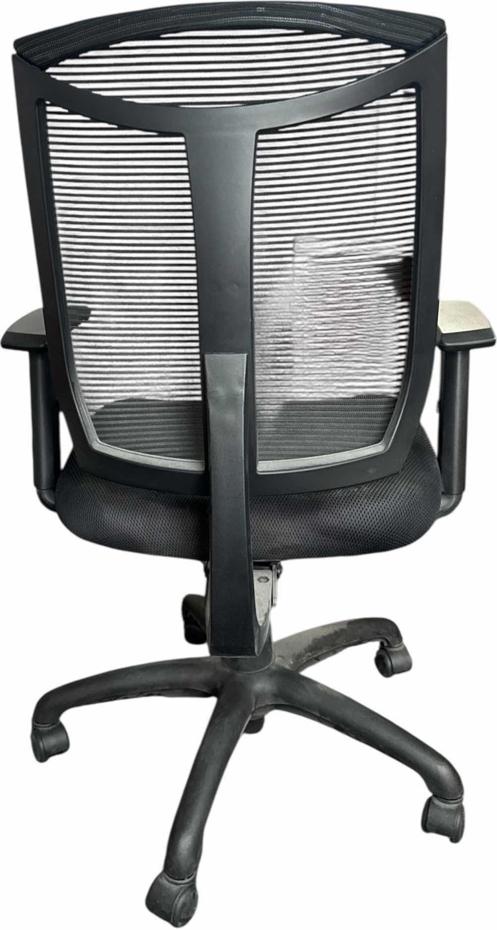 Photo 1 of OFFICE ARM CHAIR ADJUSTABLE SEAT BLACK MESH DESK CHAIR
27” X 24” X H41”
