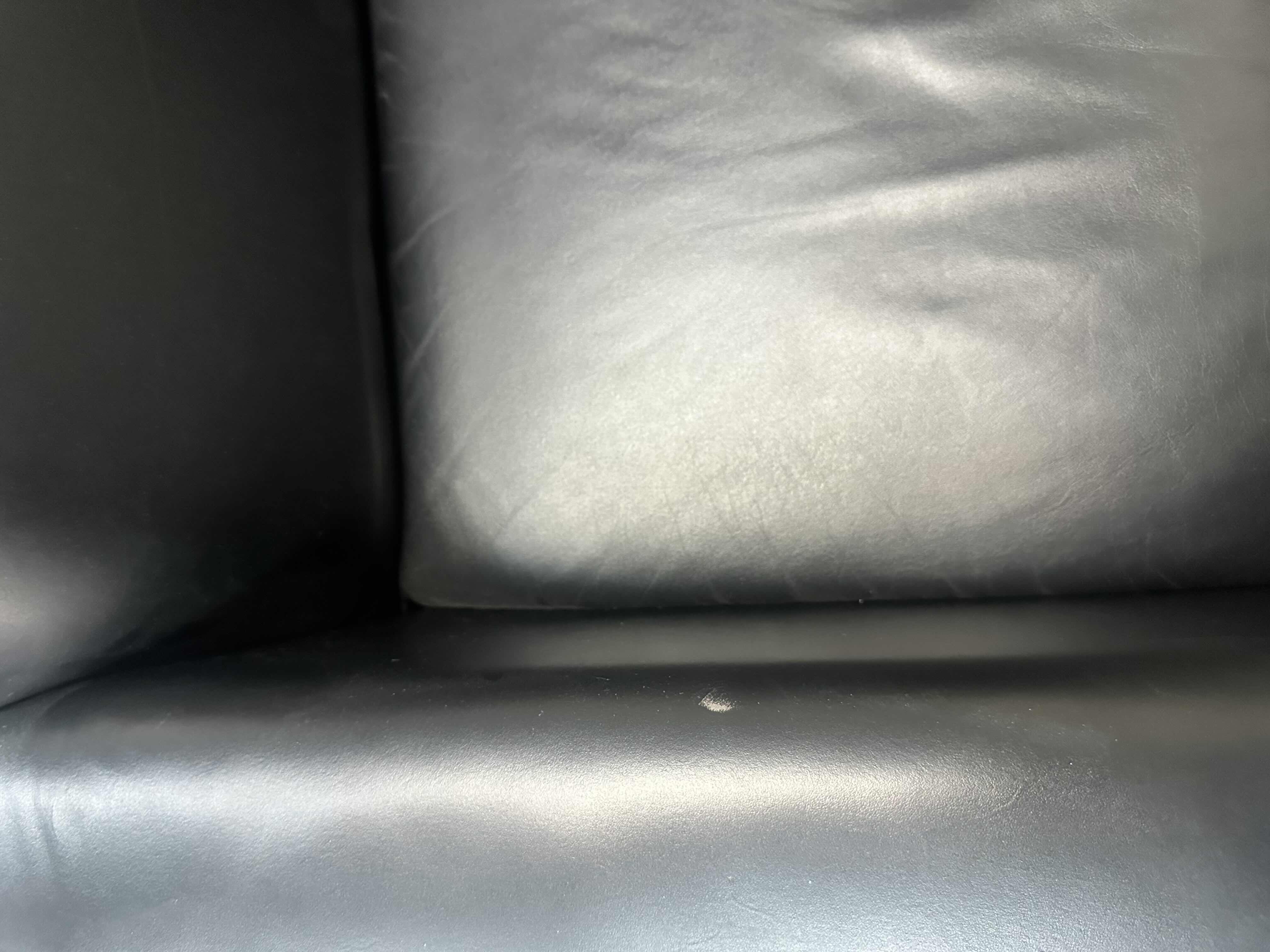 Photo 1 of BLACK LEATHER ARMCHAIR 
34.25” X 31” X 31” H