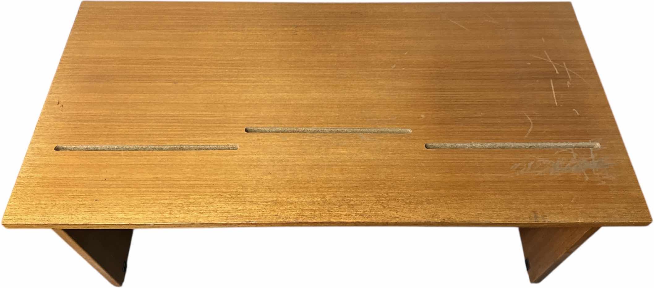 Photo 1 of ROLLING TEAKWOOD OFFICE DESK NO DRAWERS
18.5” X 19” X H27”