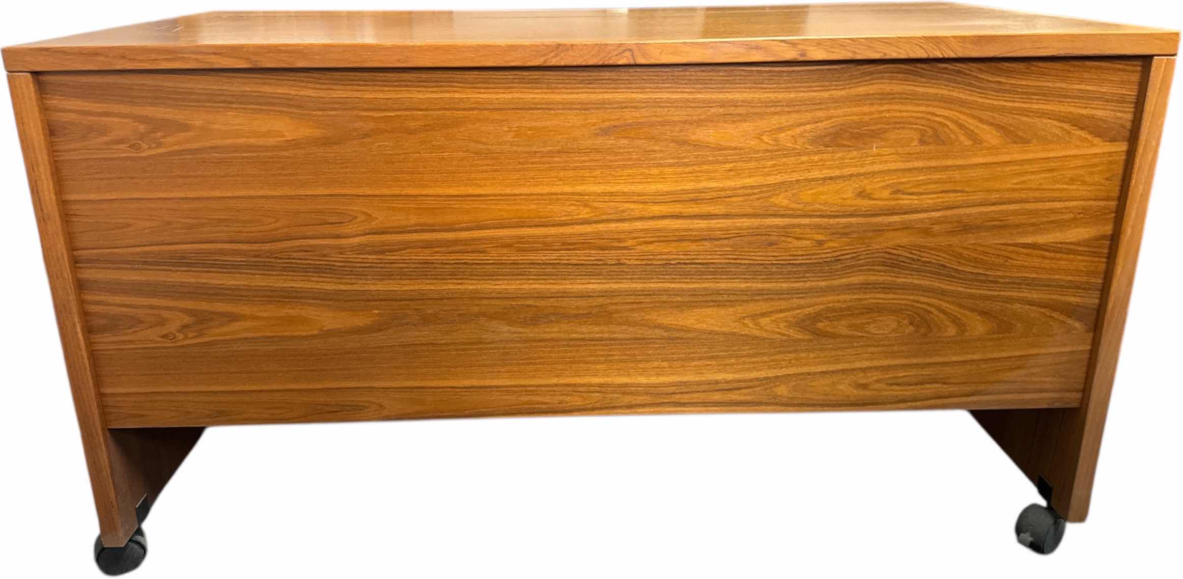 Photo 1 of ROLLING TEAKWOOD OFFICE DESK NO DRAWERS
18.5” X 19” X H27”
