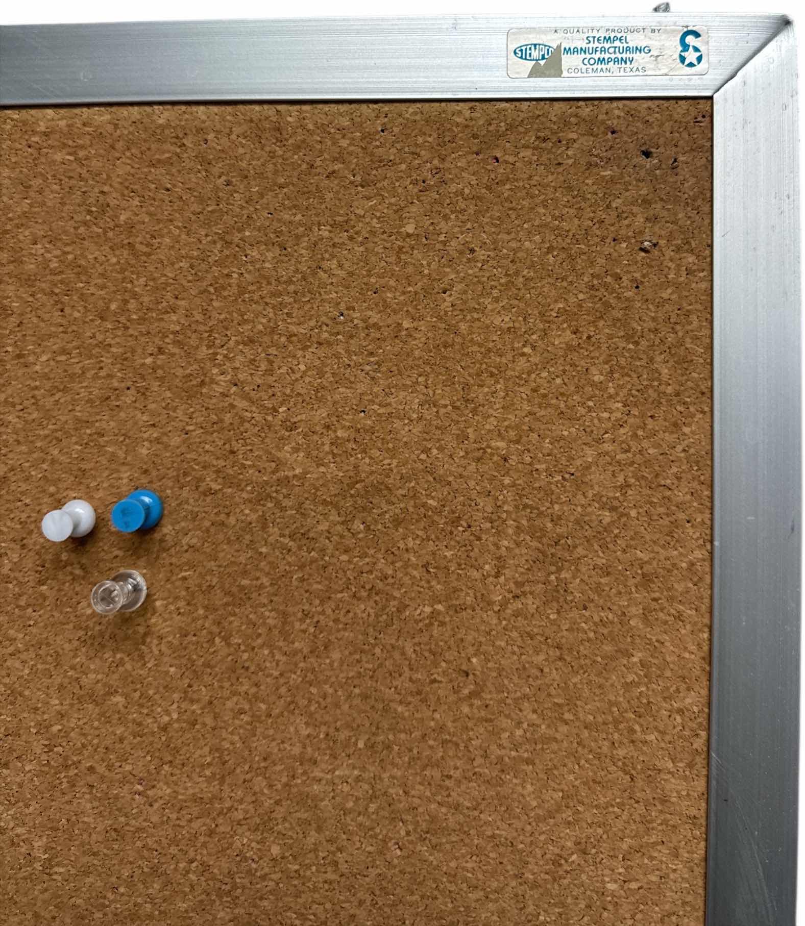 Photo 1 of 2-BULLETIN BOARD CORK BOARD WITH ALUMINUM FRAME, AND WOOD FRAME
W36” X L24” AND SMALLER