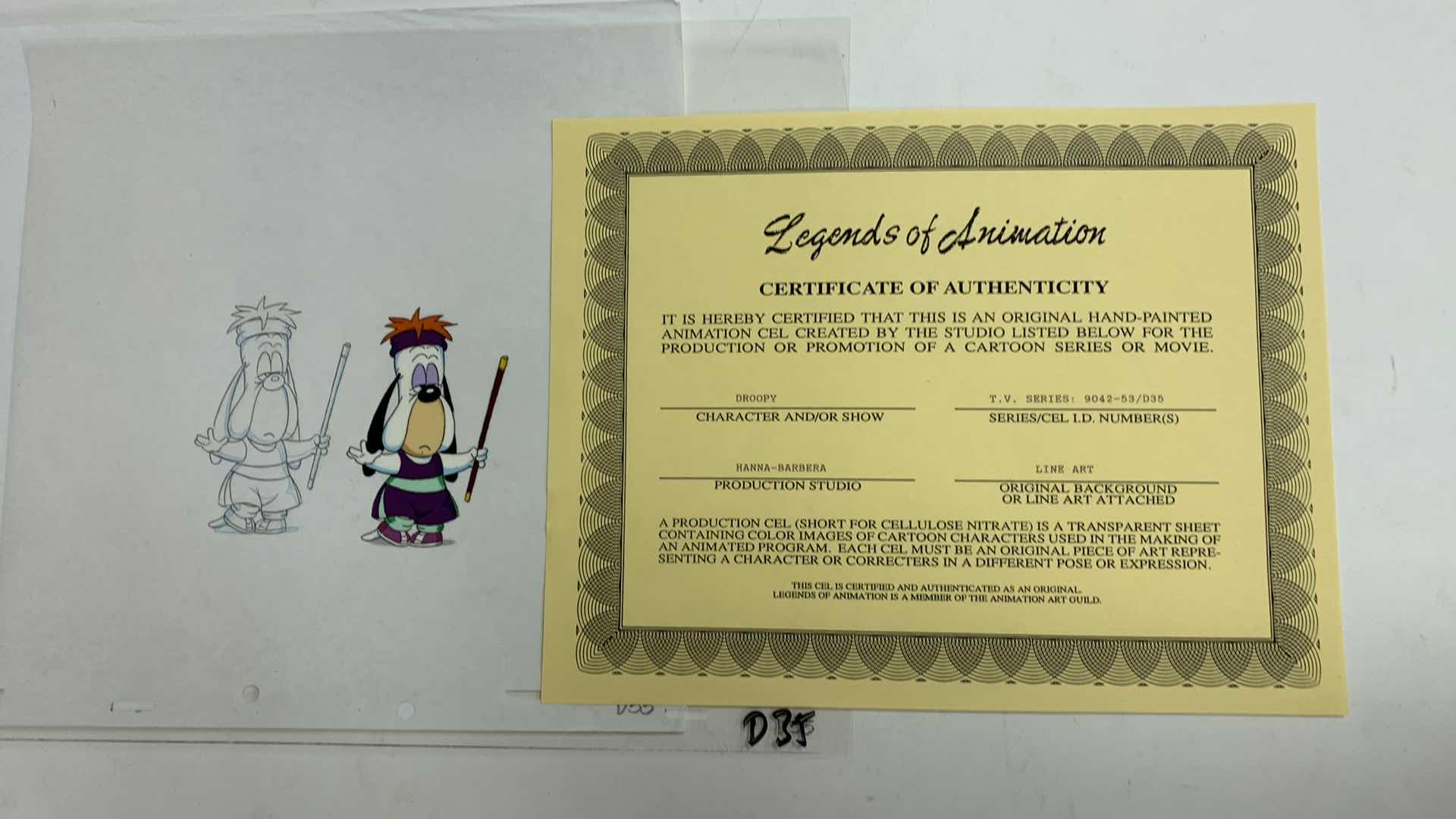 Photo 1 of VINTAGE ORIGINAL HANNA BARBERA LINE ART OF DROOPY D35 12” X 10.5”