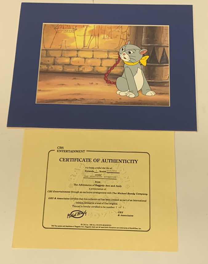 Photo 1 of VINTAGE COLLECTOR CELL WITH COA FROM THE ADVENTURES OF RAGGEDY ANN AND ANDY “THE PERRIWONK ADVENTURE” 14” X 11”