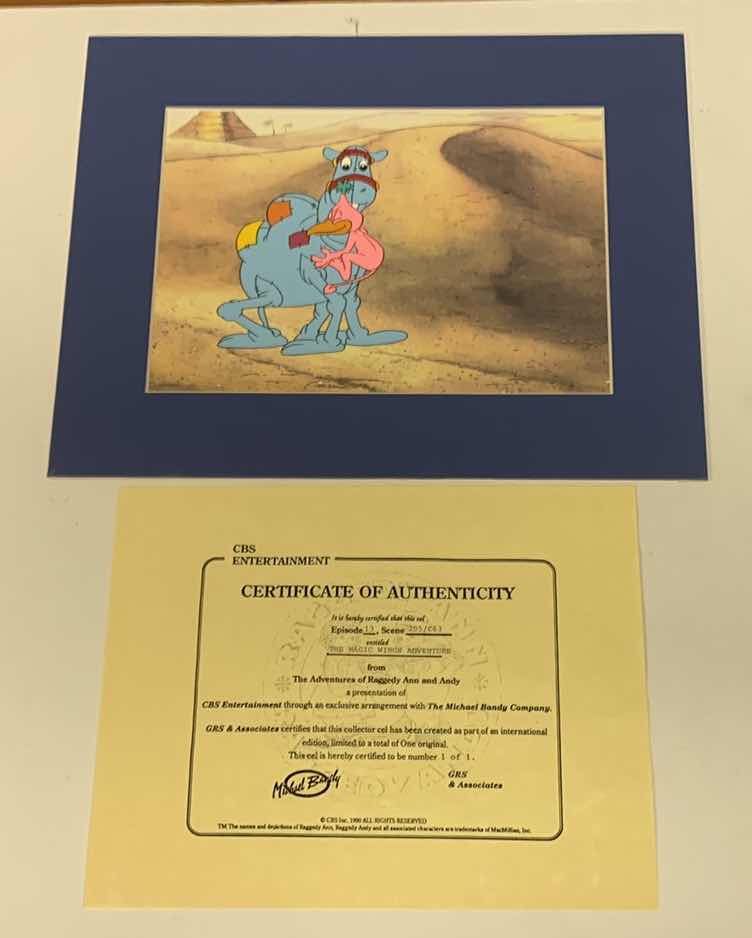 Photo 1 of VINTAGE COLLECTOR CELL WITH COA FROM THE ADVENTURES OF RAGGEDY ANN AND ANDY “THE MAGIC WINGS ADVENTURE” 14” X 11”