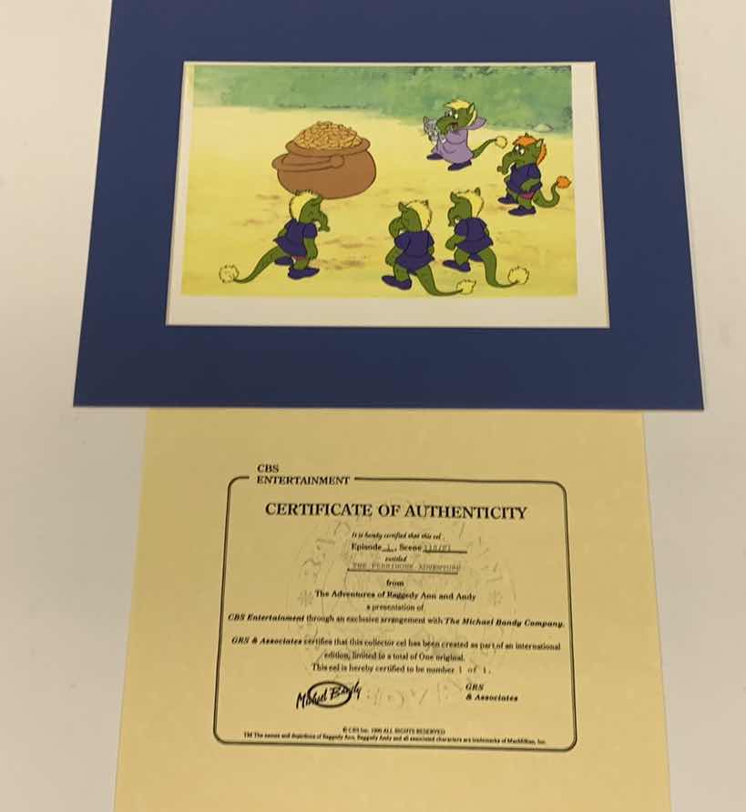 Photo 1 of VINTAGE COLLECTOR CELL WITH COA FROM THE ADVENTURES OF RAGGEDY ANN AND ANDY “THE PERRIWONK ADVENTURE” 14” X 11”
