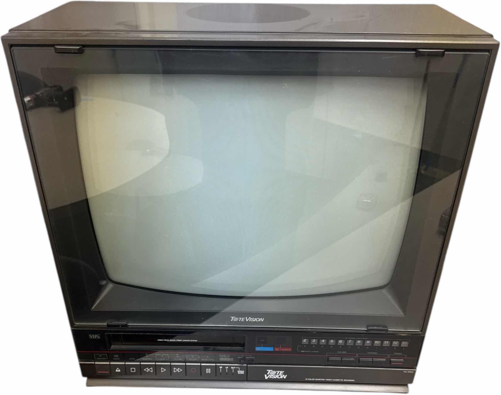 Photo 1 of VINTAGE TOTEVISION TELEVISION 19 COLOR MONITOR VIDEO CASSETTE RECORDER
19” X 18” X H20”