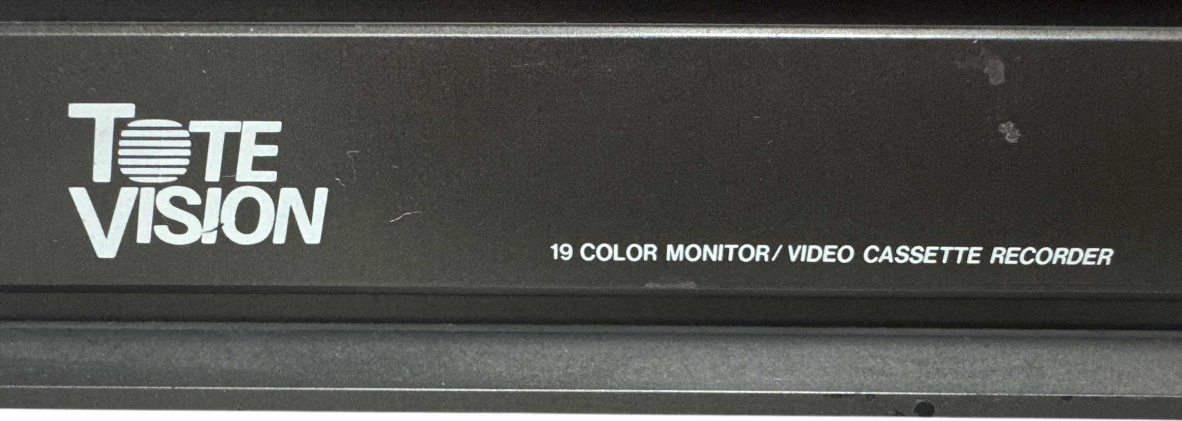 Photo 1 of VINTAGE TOTEVISION TELEVISION 19 COLOR MONITOR VIDEO CASSETTE RECORDER
19” X 18” X H20”