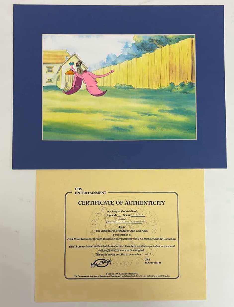 Photo 1 of VINTAGE COLLECTOR CELL WITH COA FROM THE ADVENTURES OF RAGGEDY ANN AND “THE MAGIC WINGS ADVENTURE “ ANDY 14”X11”