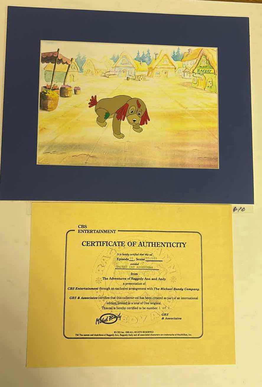 Photo 1 of VINTAGE COLLECTOR CELL WITH COA FROM THE ADVENTURES OF RAGGEDY ANN AND ANDY “SACRED CAT ADVENTURE” 14”X11”