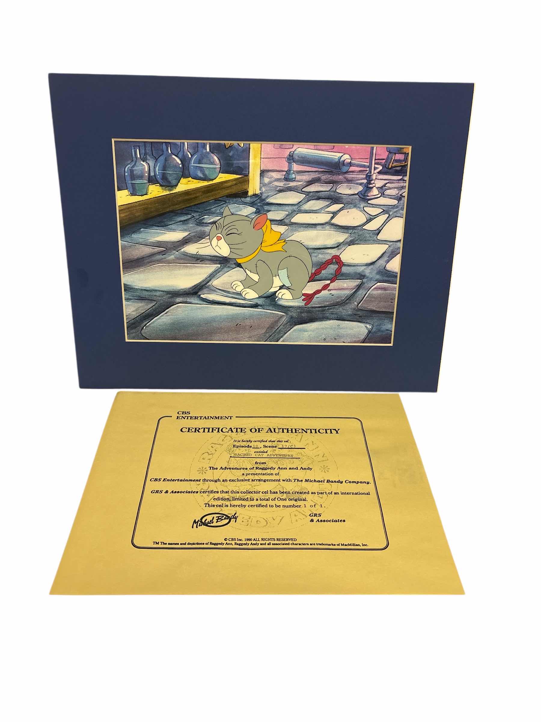 Photo 1 of VINTAGE COLLECTOR CELL WITH COA FROM THE ADVENTURES OF RAGGEDY ANN AND ANDY “ SACRED CAT ADVENTURE” 14”X11”