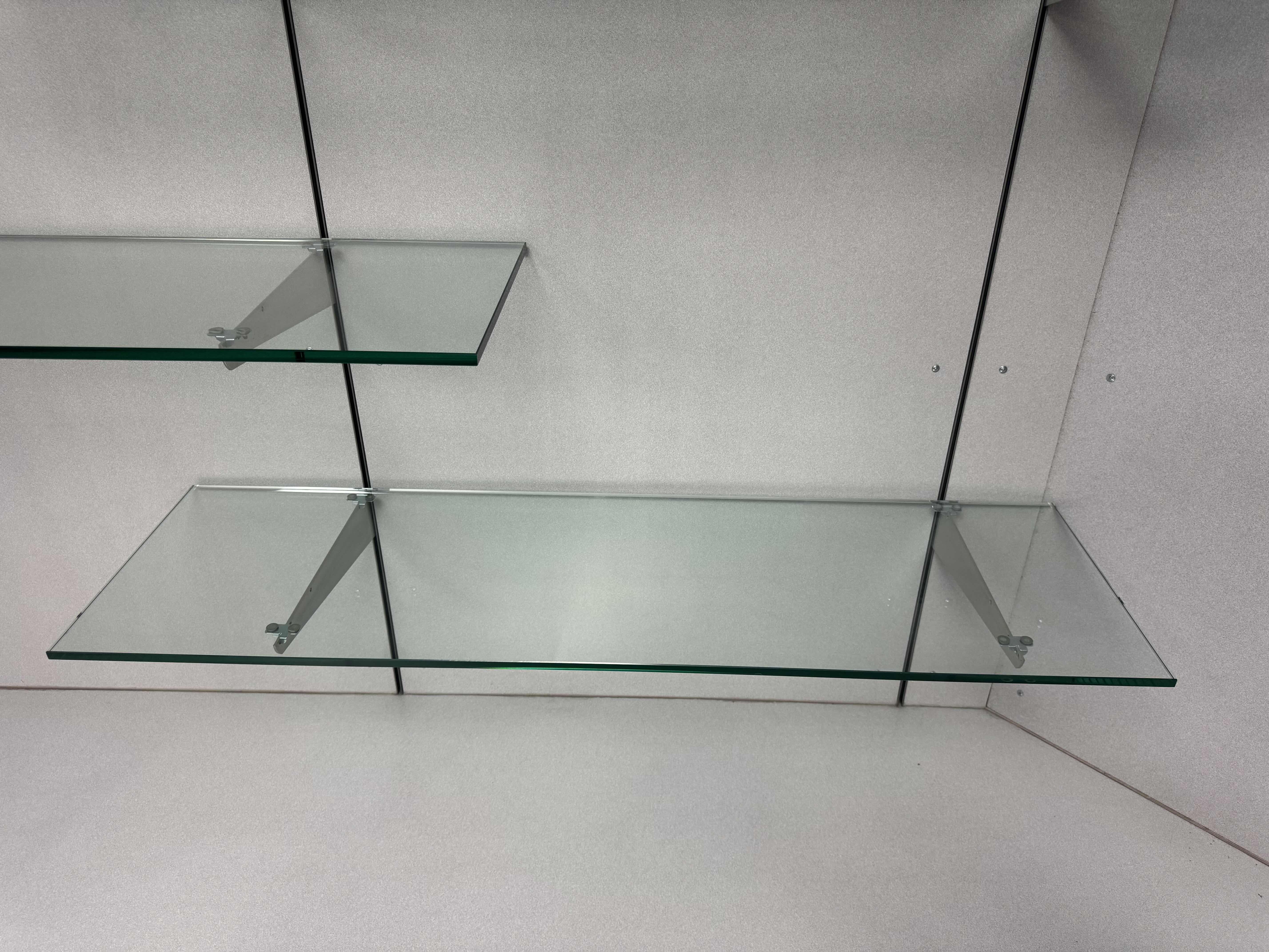 Photo 1 of 4- GLASS SHELVES WITH METAL BRACKET HOLDERS 
48” X 14” X H0.5”