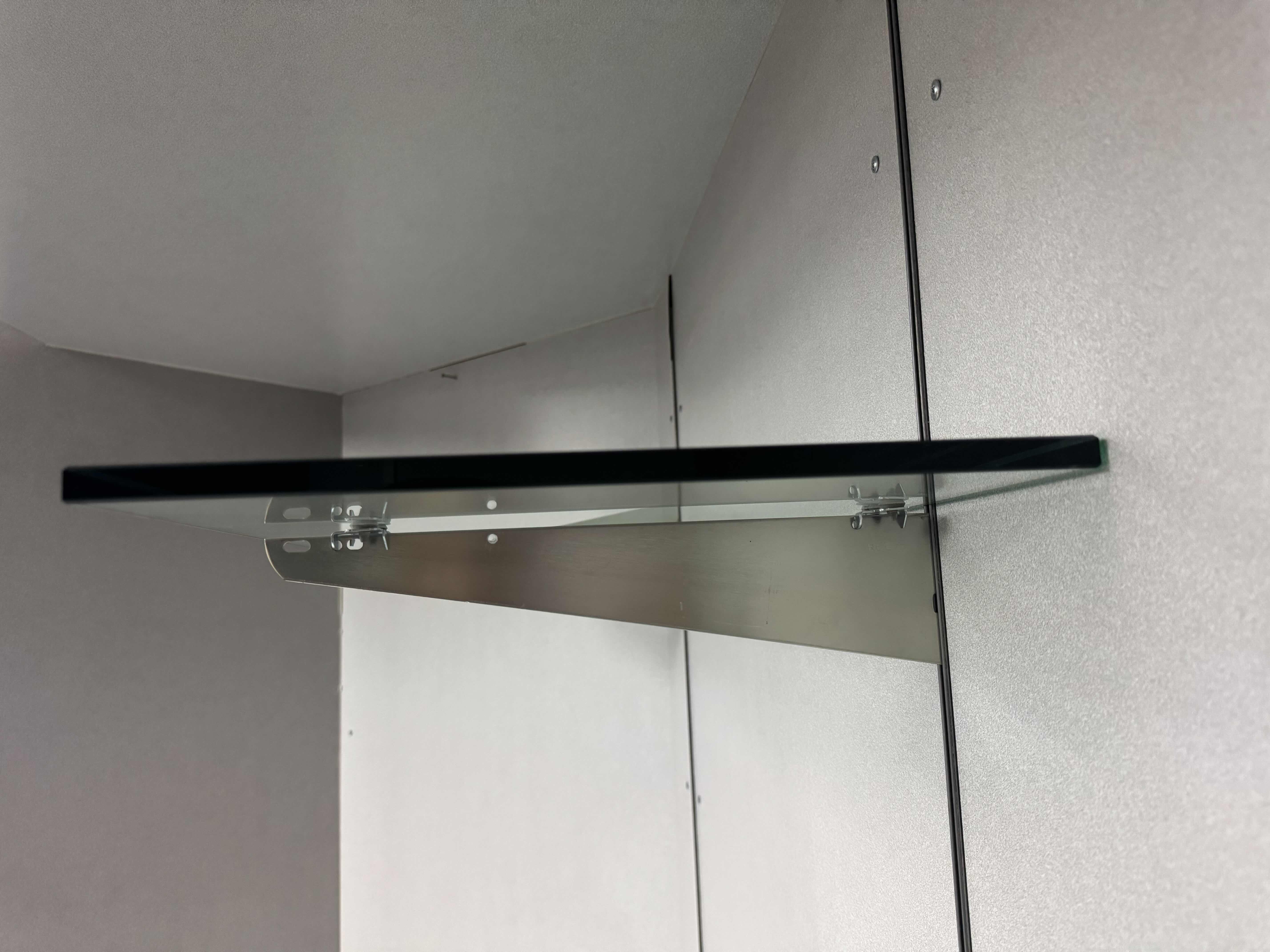 Photo 1 of 4- GLASS SHELVES WITH METAL BRACKET HOLDERS 
48” X 14” X H0.5”