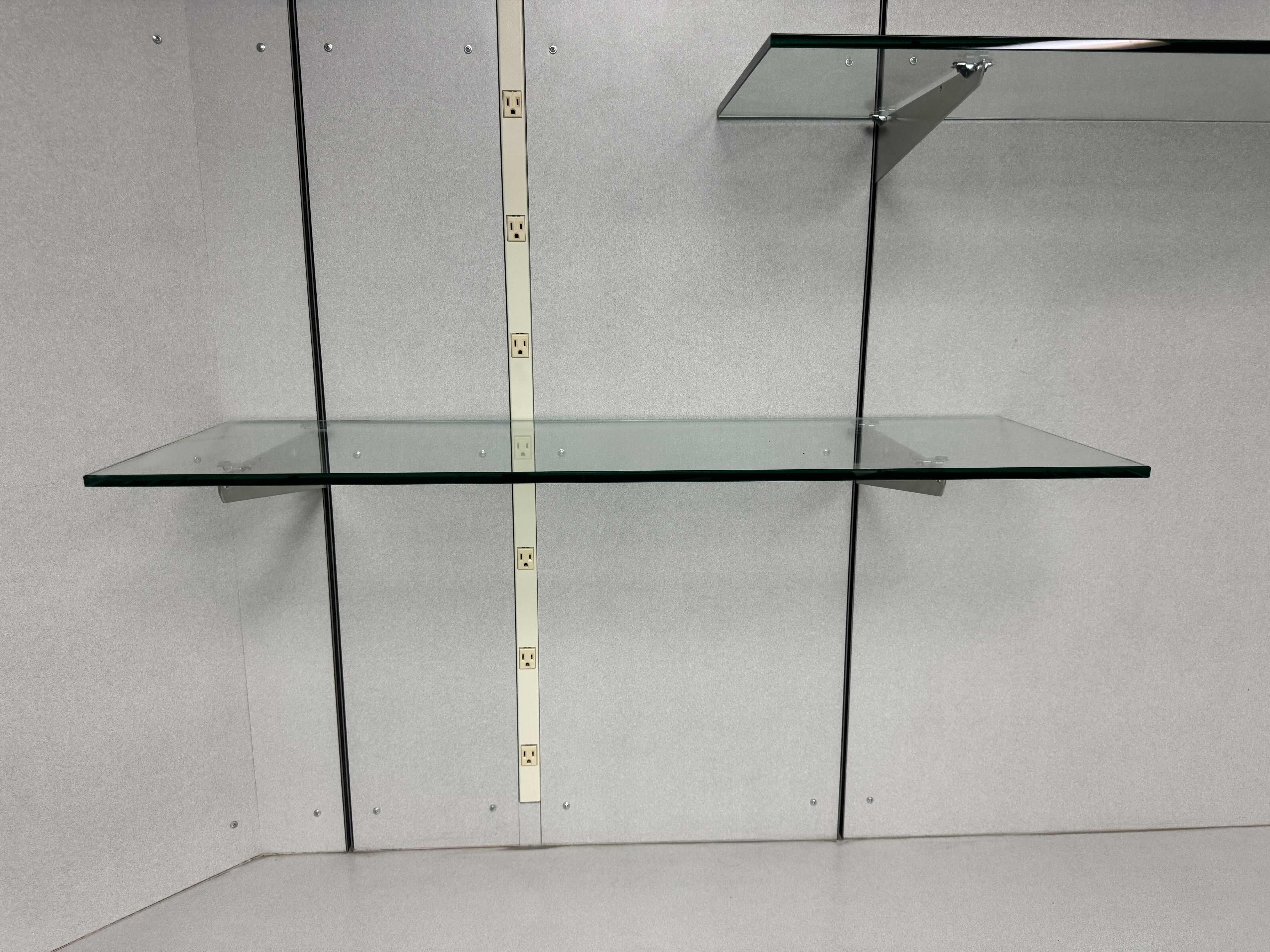 Photo 1 of 2- GLASS SHELVES WITH METAL BRACKET HOLDERS 
42” X 14” X H0.5”