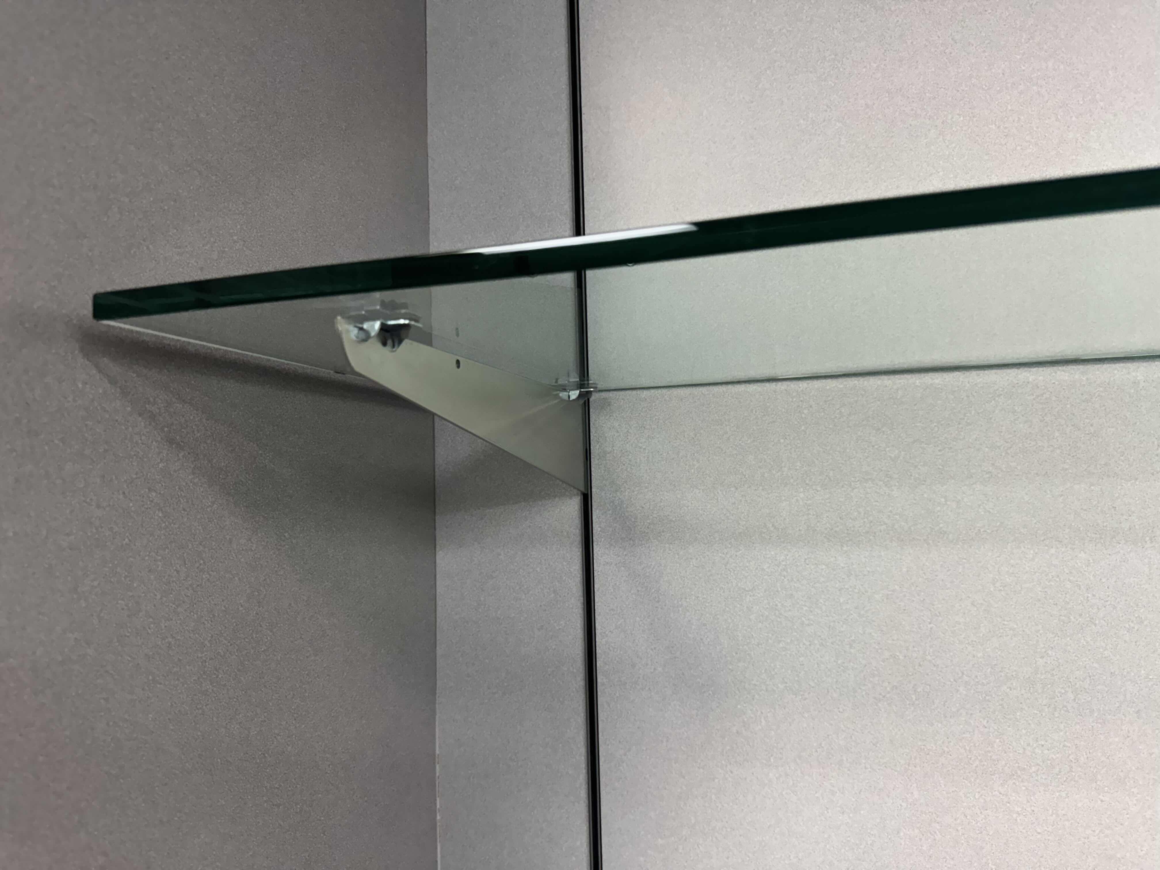 Photo 1 of 2- GLASS SHELVES WITH METAL BRACKET HOLDERS 
48” X 14” X H0.5”