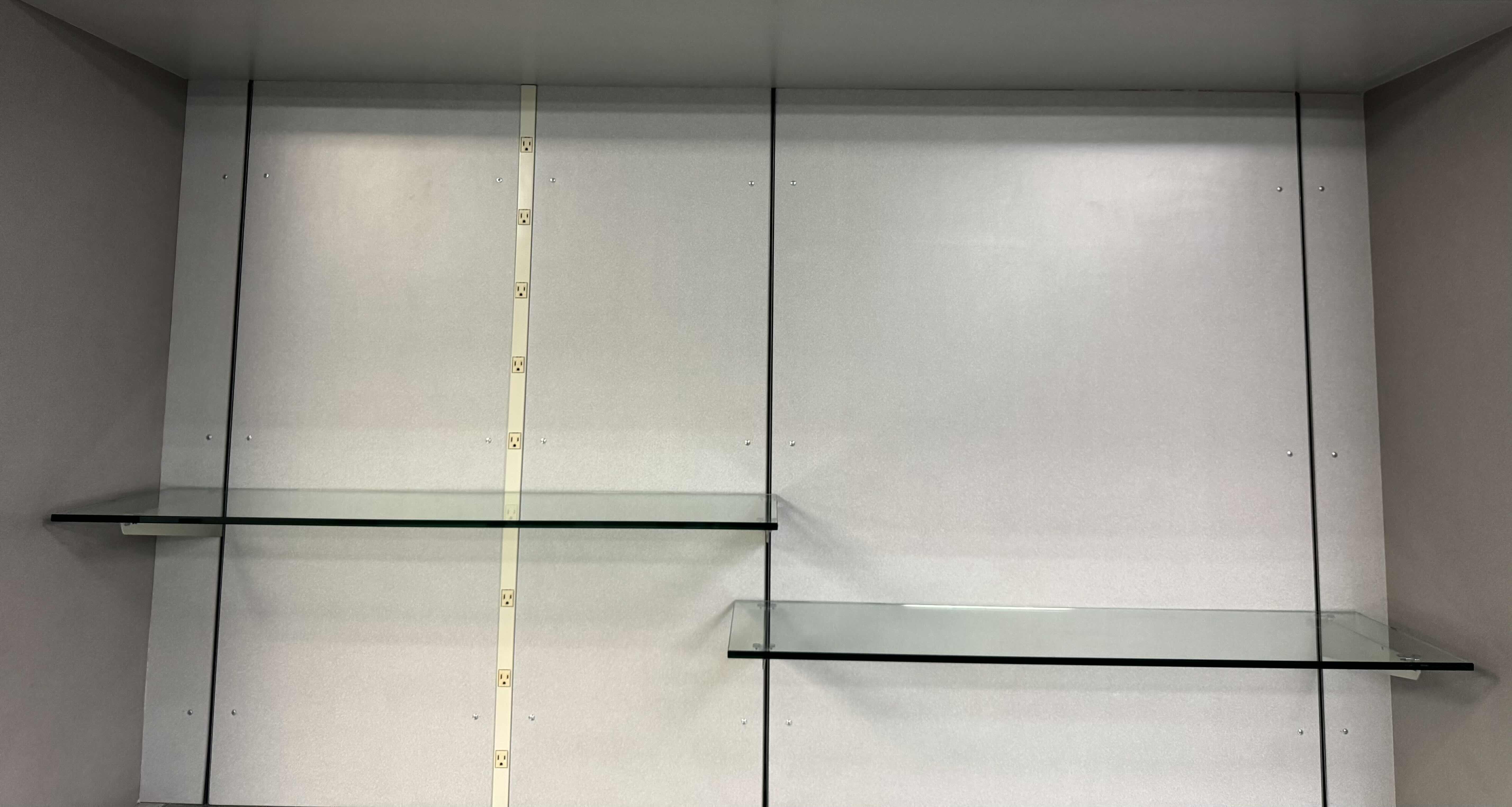 Photo 1 of 2- GLASS SHELVES WITH METAL BRACKET HOLDERS 
48” X 14” X H0.5”
