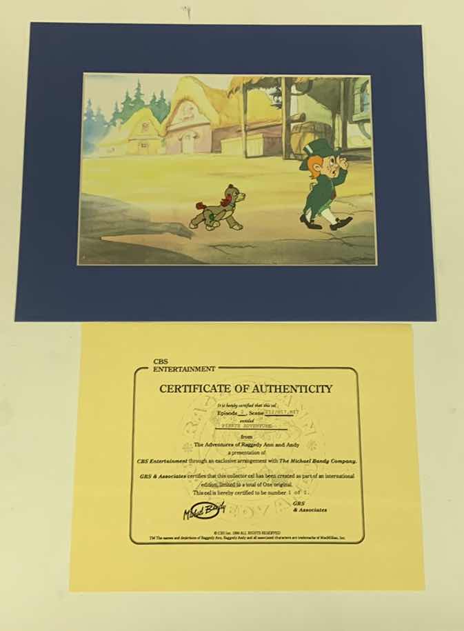 Photo 1 of VINTAGE COLLECTOR CELL WITH COA FROM THE ADVENTURES OF RAGGEDY ANN AND ANDY “PIRATE ADVENTURE” 14” X 11”