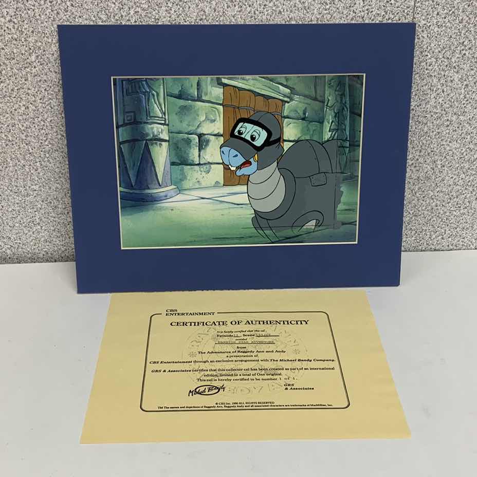 Photo 1 of VINTAGE COLLECTOR CELL WITH COA FROM THE ADVENTURES OF RAGGEDY ANN AND ANDY “WARRIOR STAR ADVENTURE“ 14” X 11”