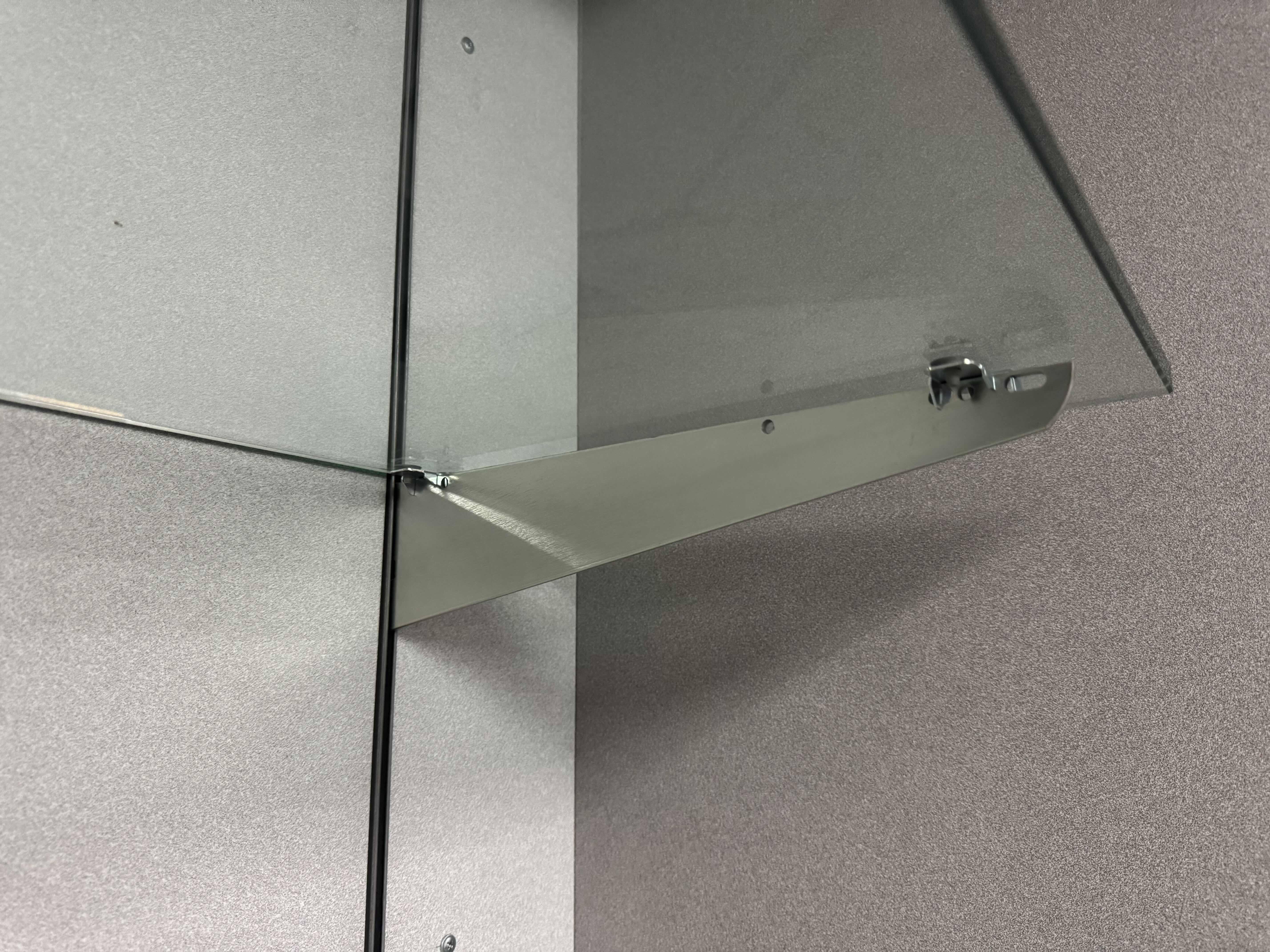 Photo 1 of 4-GLASS SHELVES WITH METAL BRACKET HOLDERS 
48” X 14” X H0.5”