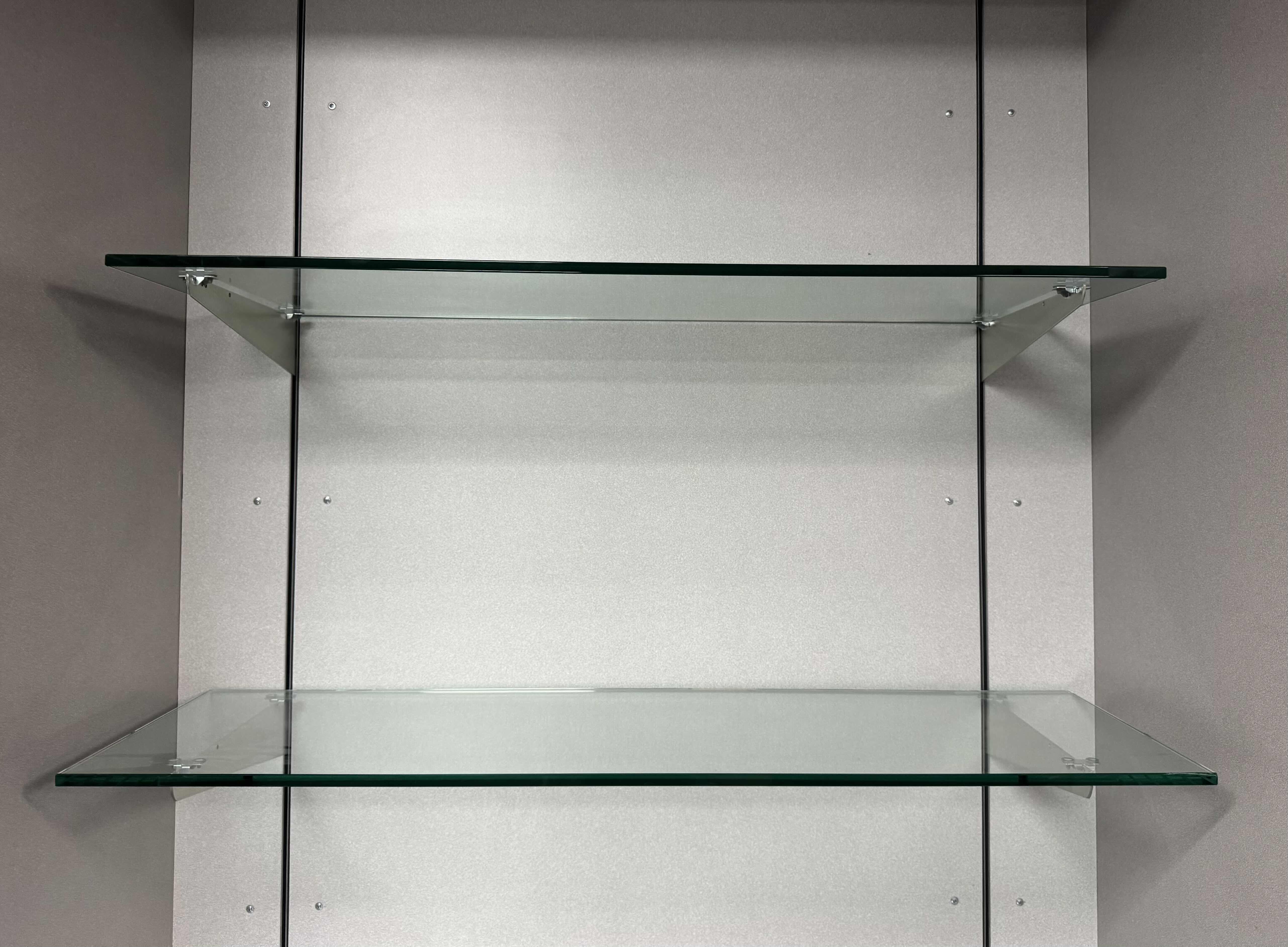 Photo 1 of 4-GLASS SHELVES WITH METAL BRACKET HOLDERS 
48” X 14” X H0.5”
