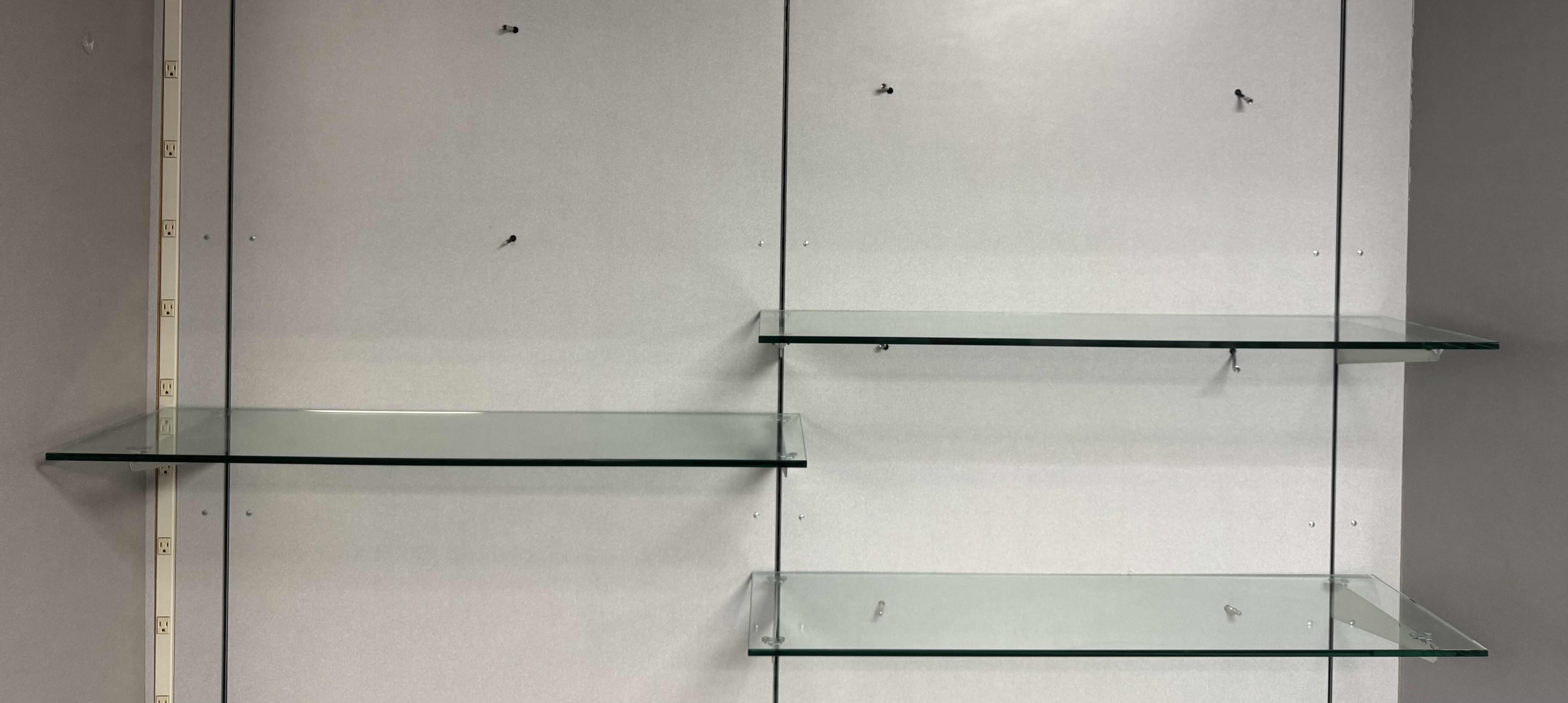 Photo 1 of 3- GLASS SHELVES WITH METAL BRACKET HOLDERS 
48” X 14” X H0.5”