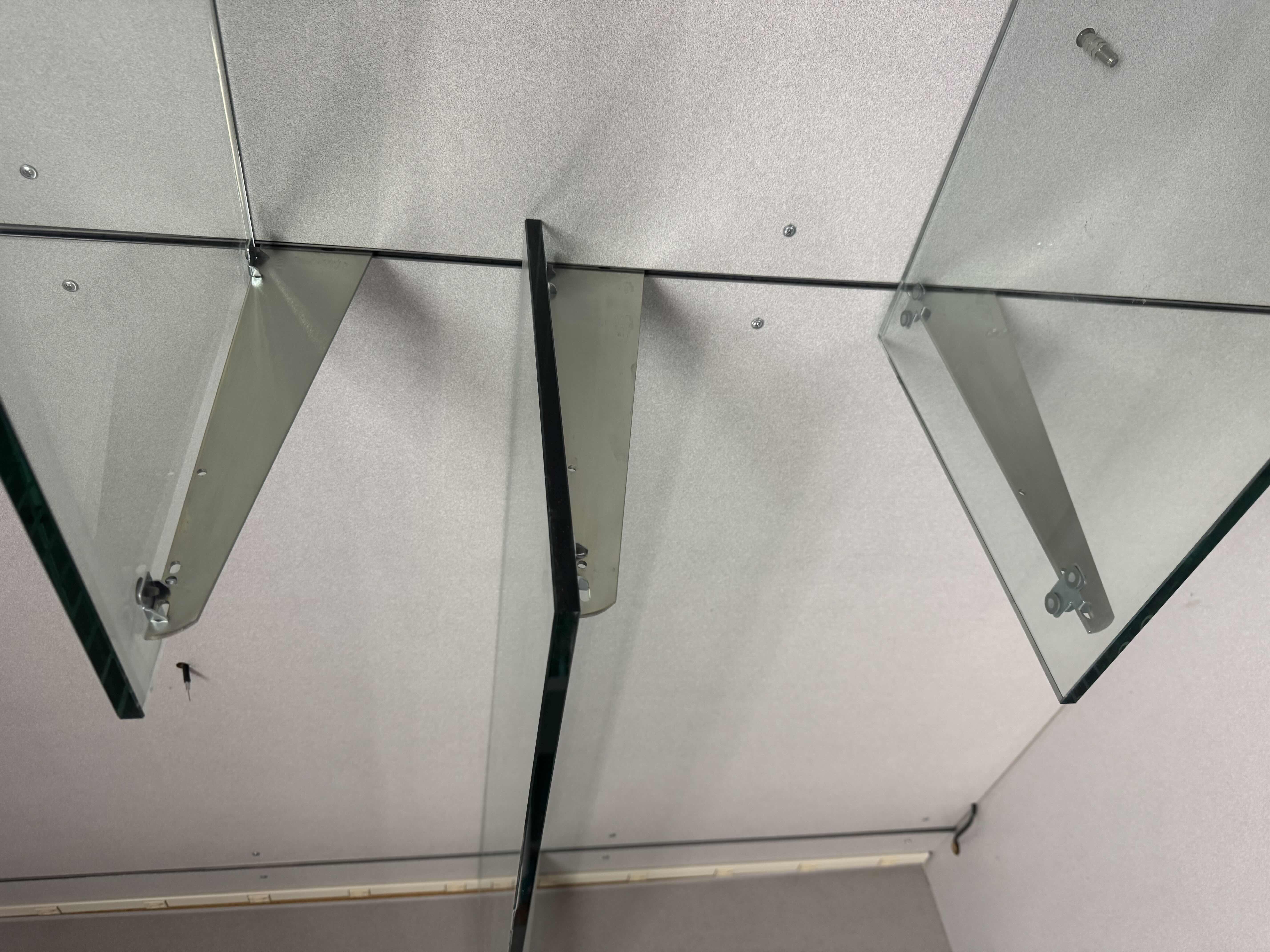Photo 1 of 3- GLASS SHELVES WITH METAL BRACKET HOLDERS 
48” X 14” X H0.5”