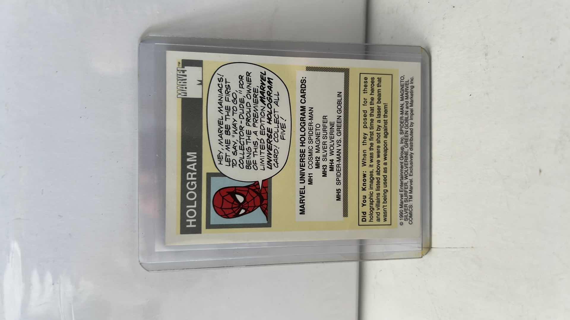 Photo 1 of 1990 AMPEL MARVEL UNIVERSE HOLOGRAM CARD SILVER SURFER