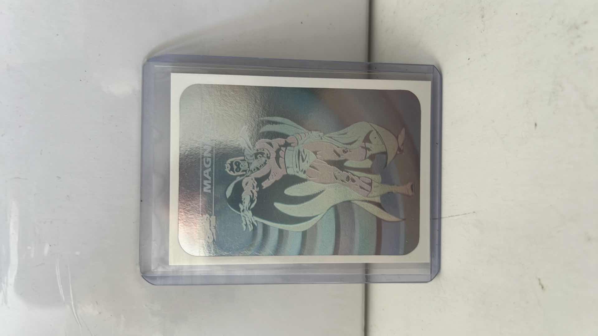 Photo 1 of 1990 AMPEL MARVEL UNIVERSE HOLOGRAM CARD MAGNETO $35