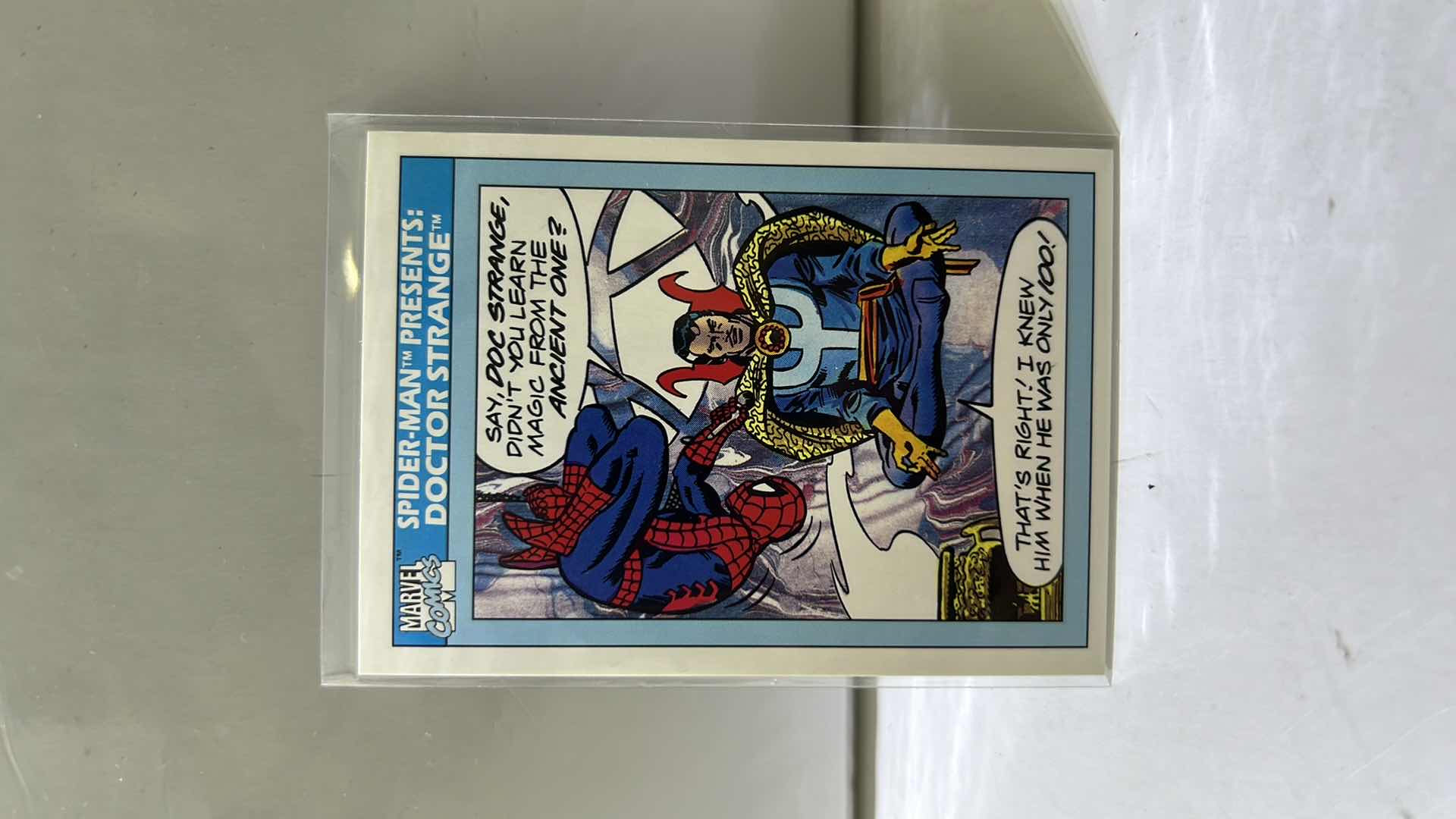 Photo 1 of 1990 IMPEL MARVEL UNIVERSE SPIDER-MAN PRESENTS DOCTOR STRANGE CARD 158