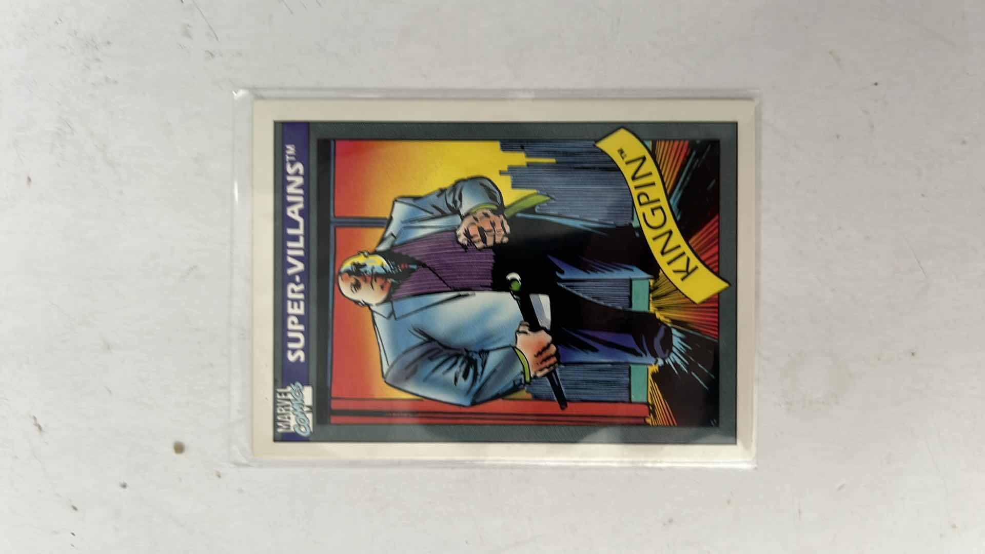 Photo 1 of 1990 IMPEL MARVEL UNIVERSE SUPER-VILLIANS CARD 52 KINGPIN $50