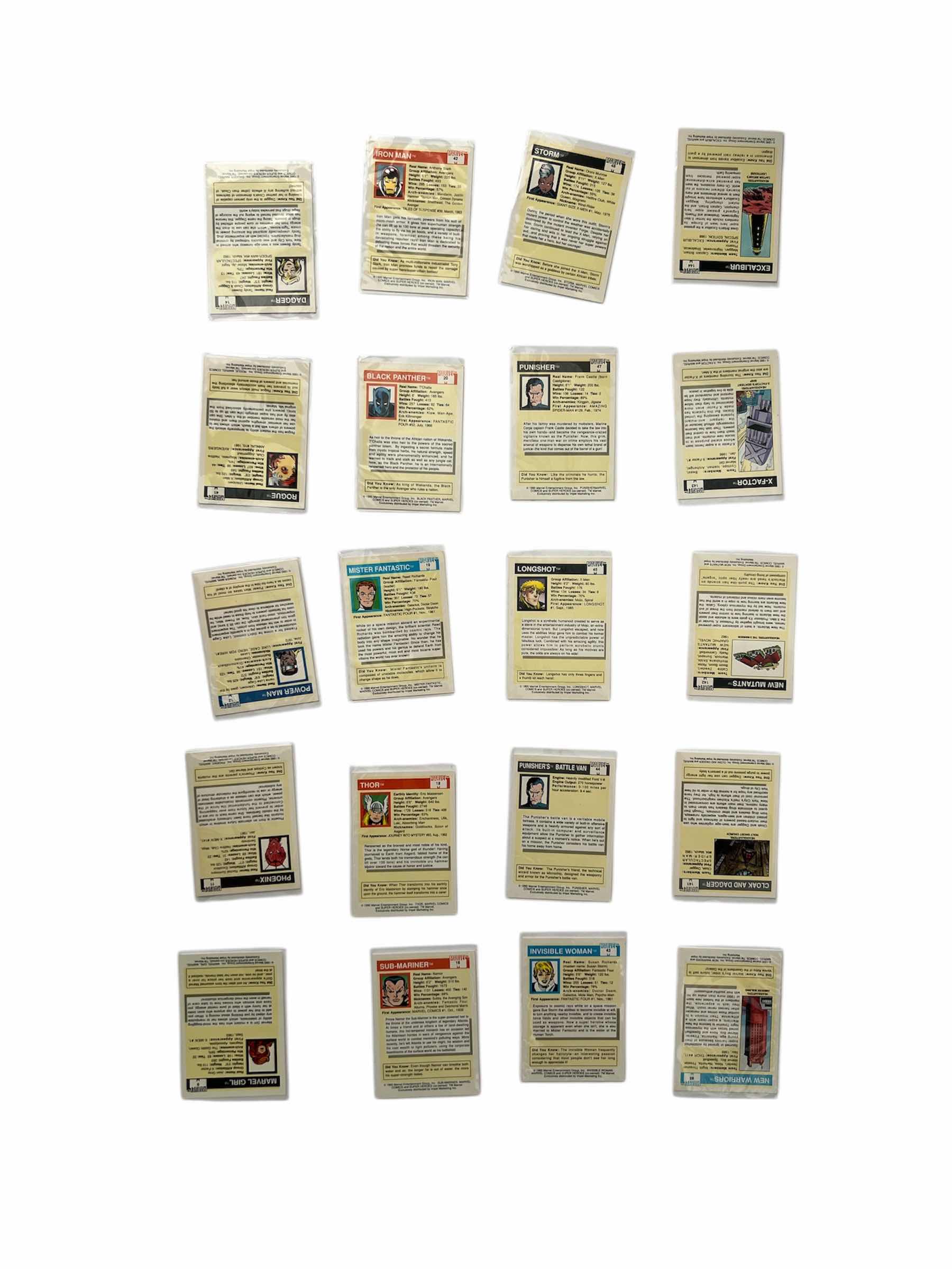 Photo 1 of 20-1990 IMPEL MARVEL UNIVERSE CARDS RANDOM