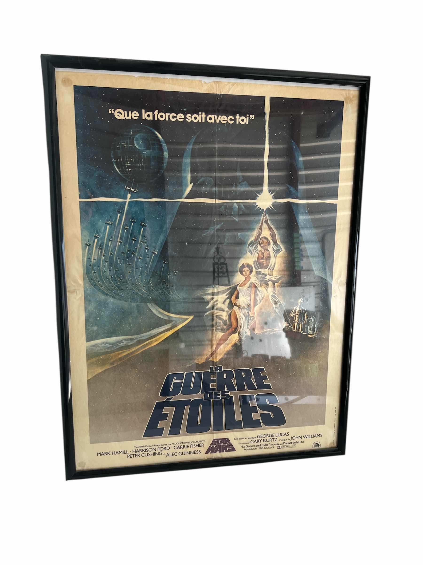 Photo 1 of STAR WARS - GEORGE LUCAS / FORD / FISHER - RARE ORIGINAL FRENCH MOVIE POSTER