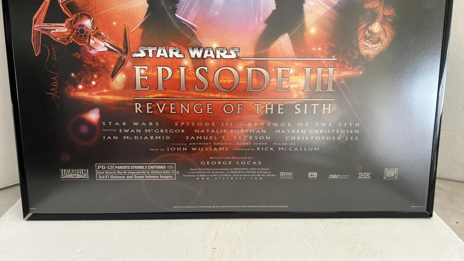 Photo 1 of STAR WARS REVENGE OF THE SITH MOVIE POSTER IN FRAME 27”W X 40”H