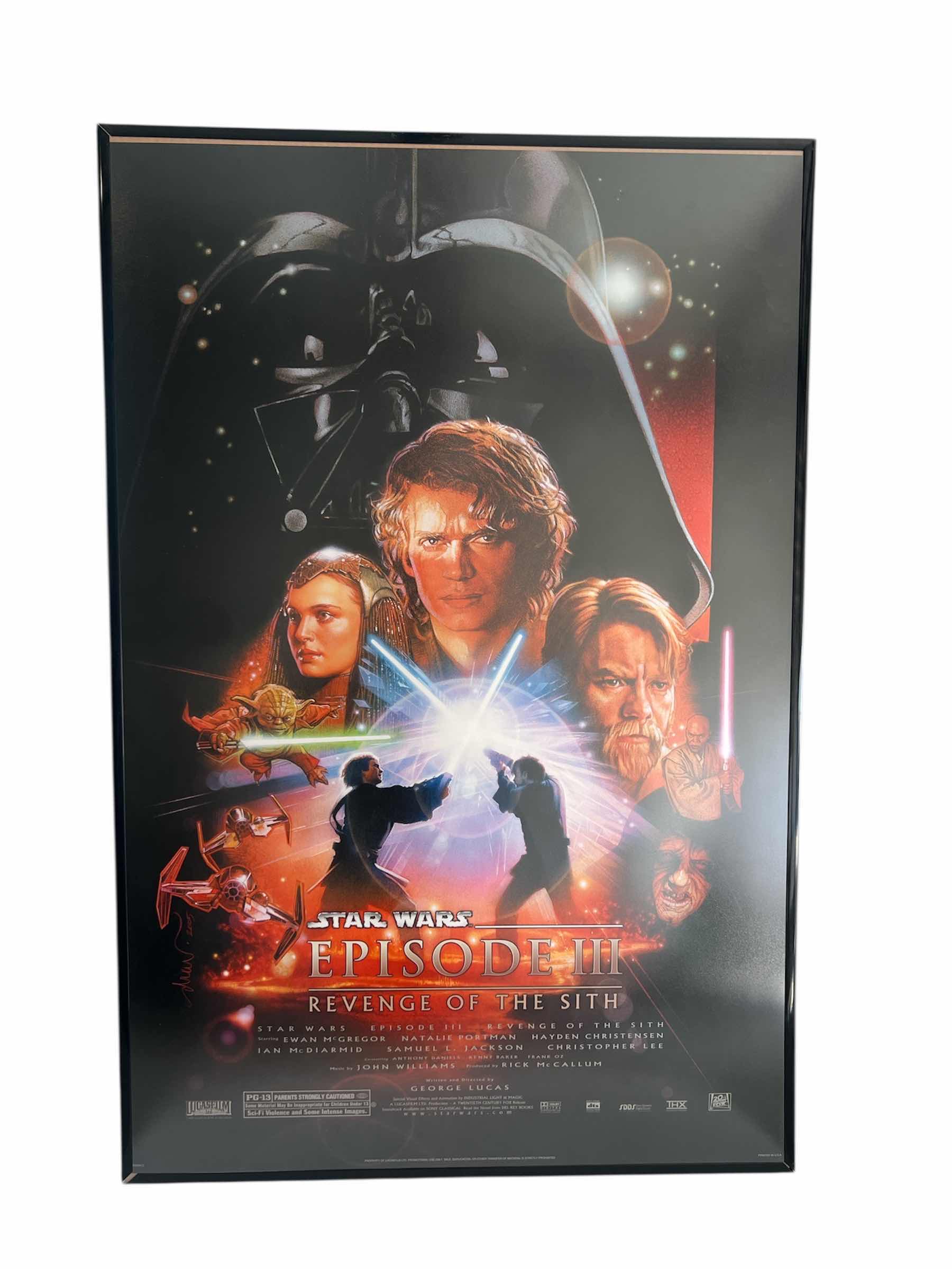 Photo 1 of STAR WARS REVENGE OF THE SITH MOVIE POSTER IN FRAME 27”W X 40”H