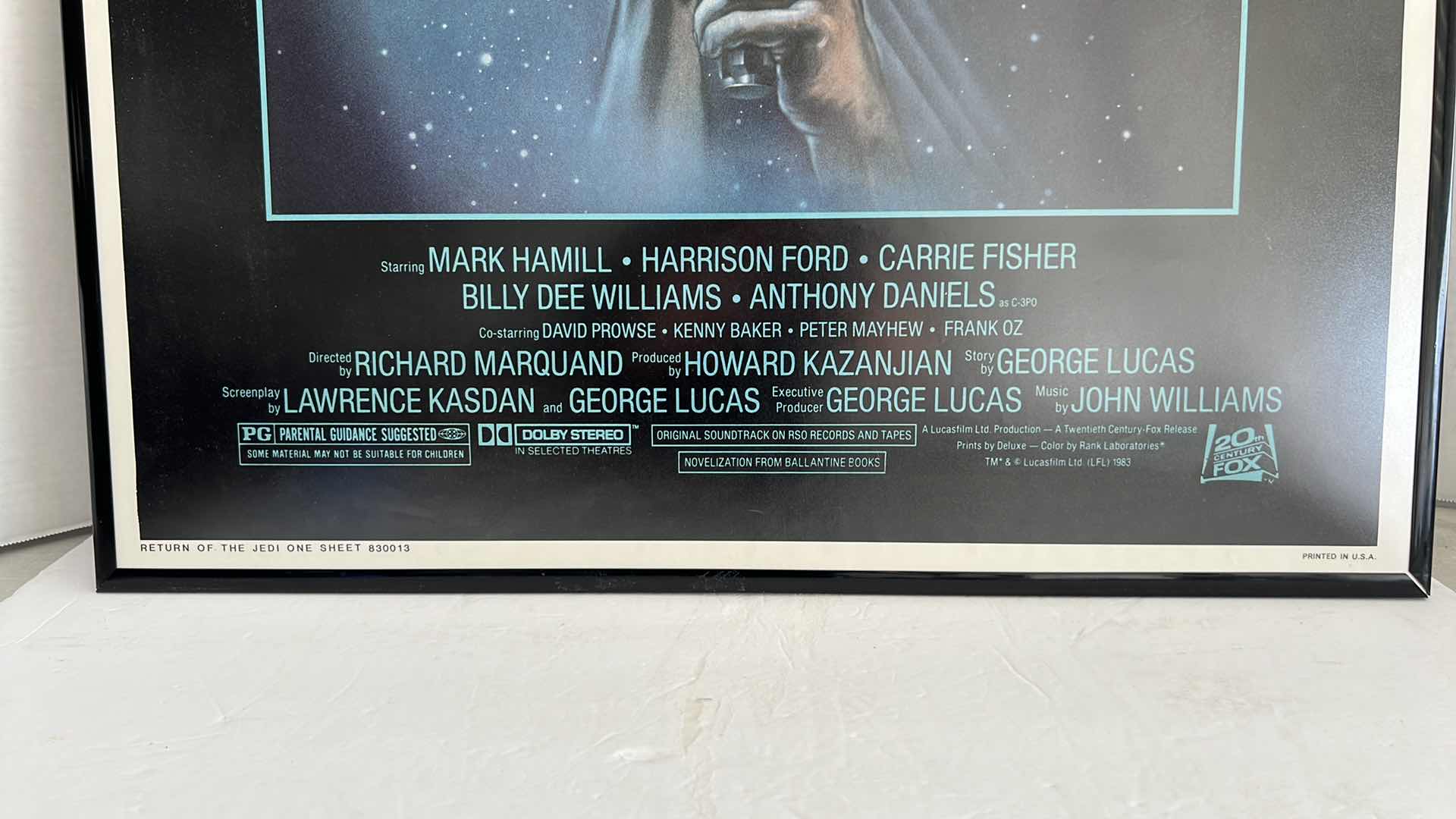 Photo 1 of STAR WARS RETURN OF THE JEDI MOVIE POSTER IN BLACK PLASTIC FRAME 27”W X 40”H