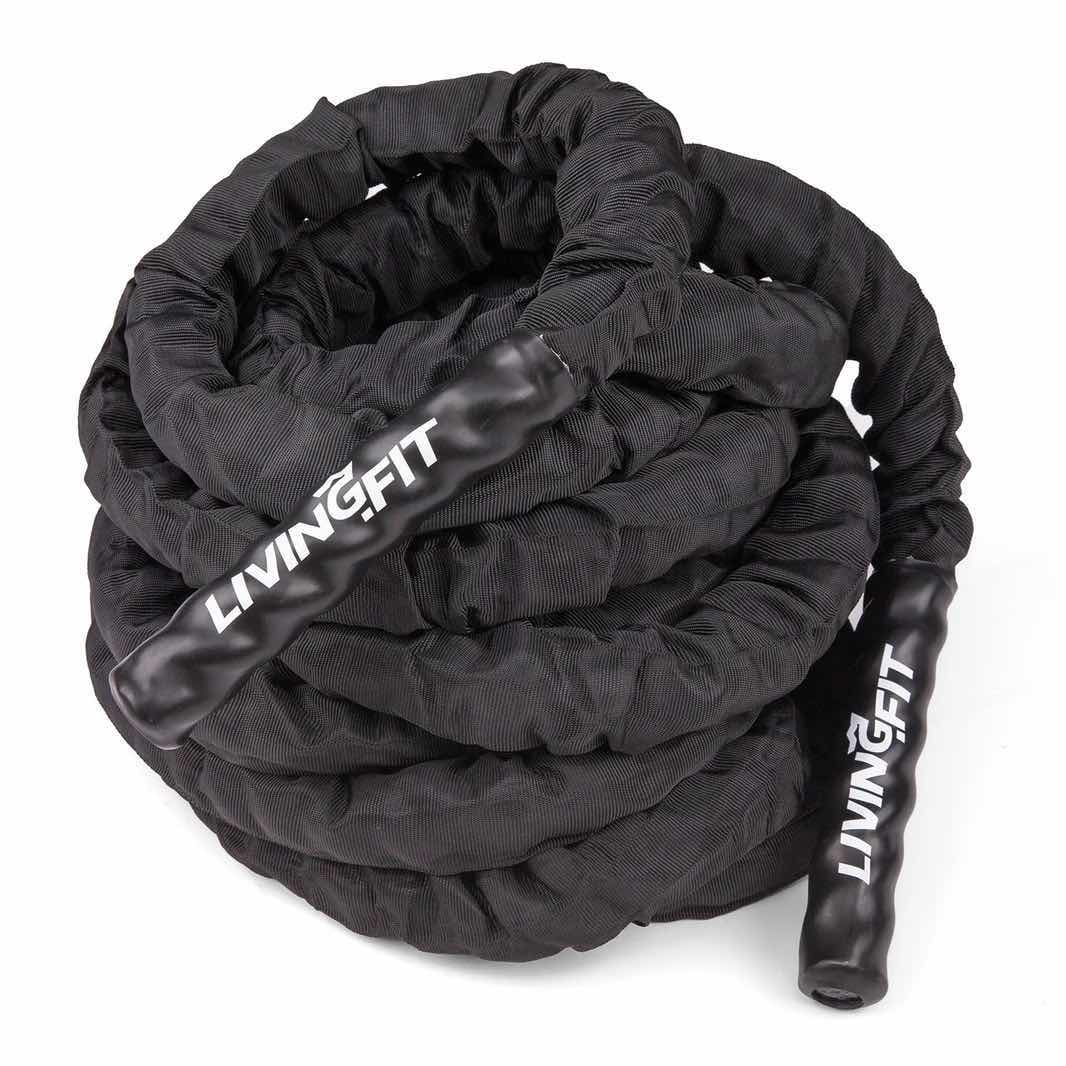 Photo 1 of 30 FT LONG, 1.5” DIAMETER BATTLE ROPE WITH BLACK CANVAS COVERING FROM LIVING FIT