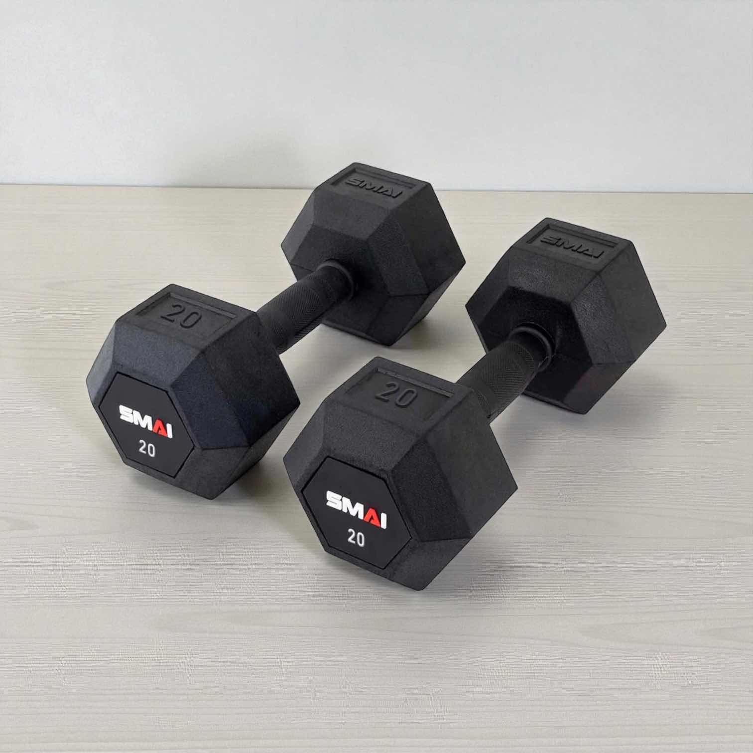 Photo 1 of 30 LB RUBBER HEX HEAD DUMBBELL (SET OF 2)