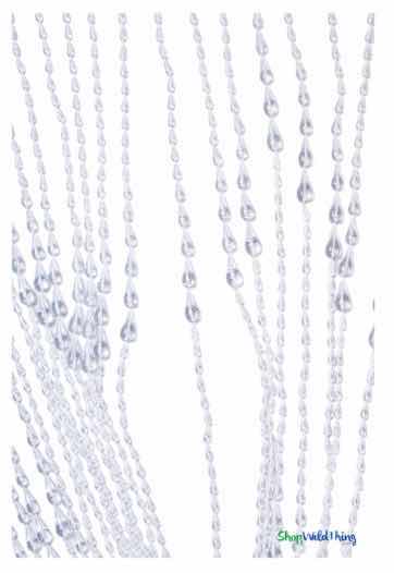 Photo 1 of CLEAR RAINDROPS BEADED CURTAIN-CLEAR NON-IRIDESCENT 3’W X 6’H