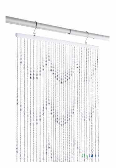 Photo 1 of CLEAR RAINDROPS BEADED CURTAIN-CLEAR NON-IRIDESCENT 3’W X 6’H