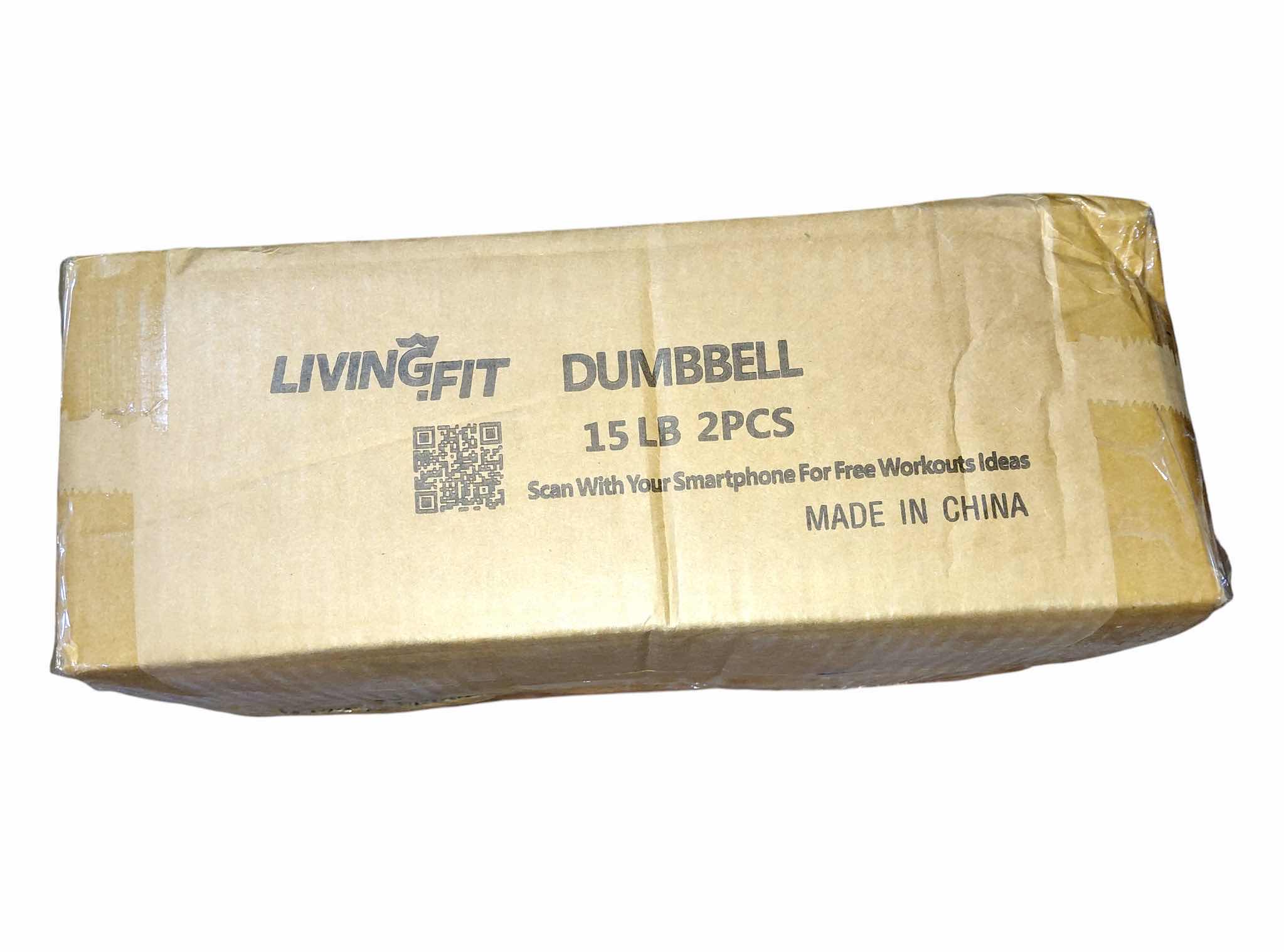Photo 1 of NEW IN BOX 15 LB RUBBER HEX HEAD DUMBBELL (SET OF 2)
