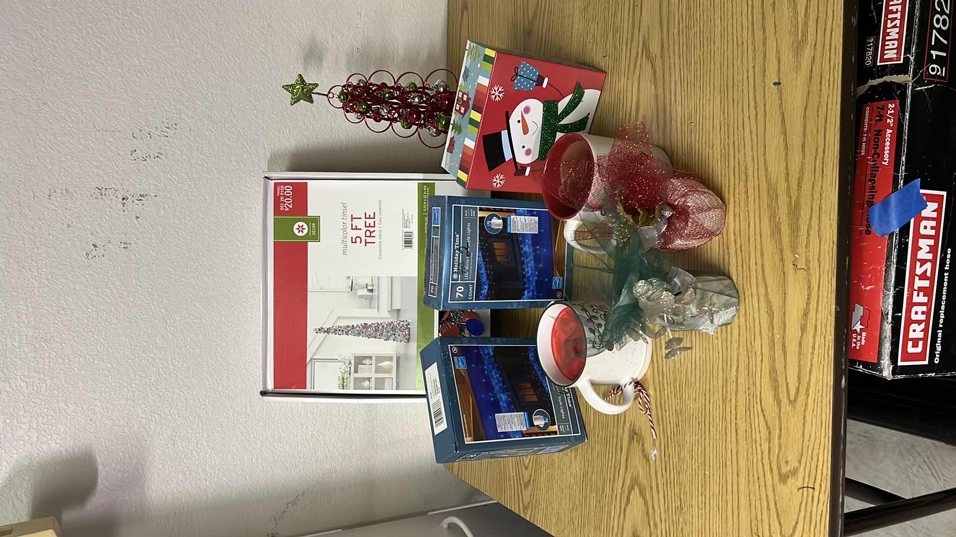 Photo 1 of ASSORTED CHRISTMAS DECORATIONS AND CHRISTMAS LIGHTS