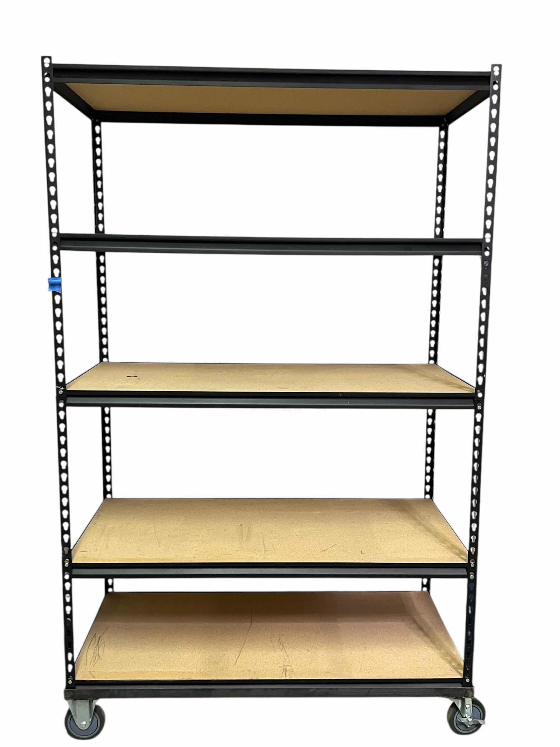 Photo 1 of METAL GARAGE SHELVING SYSTEM ON CASTORS WITH 5 ADJUSTABLE SHELVES 78”H X 24”D X 48”W
