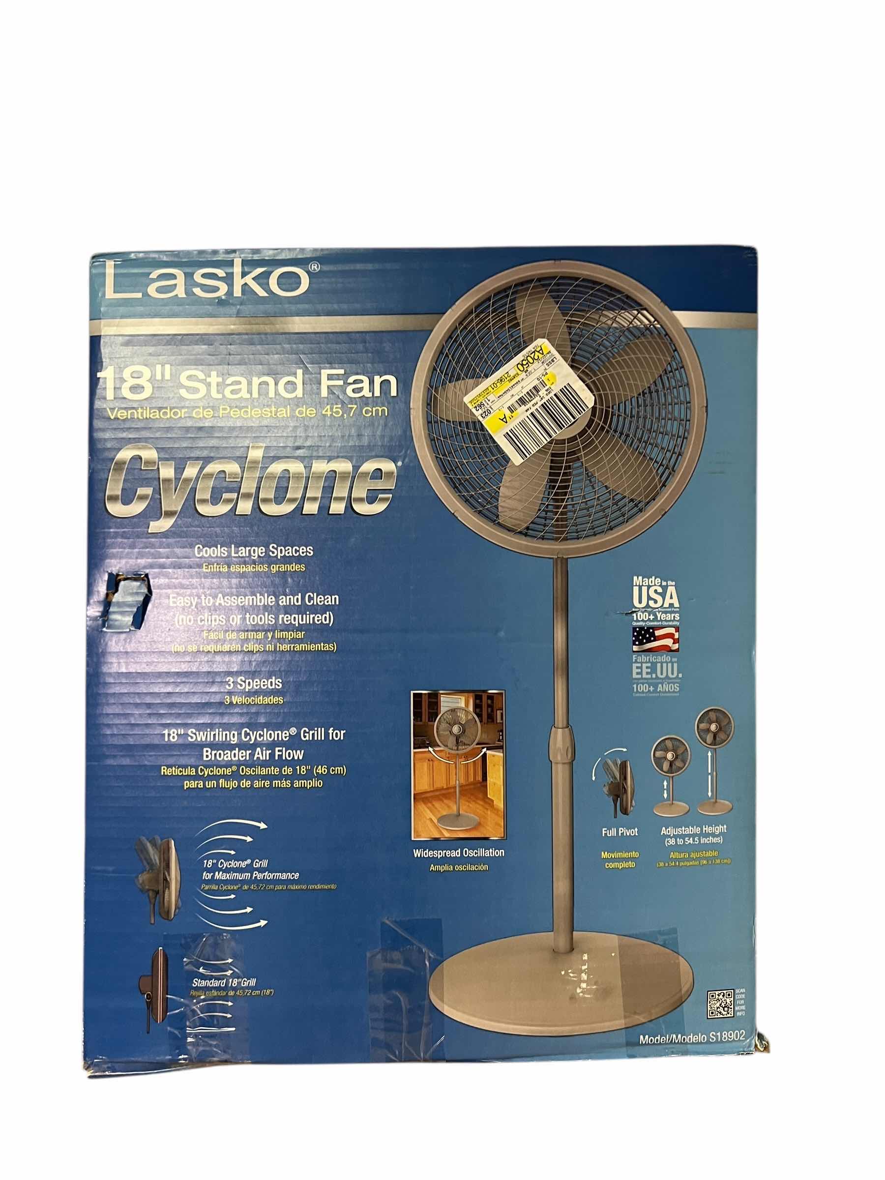Photo 1 of 18” LASKO STAND FAN IN BOX