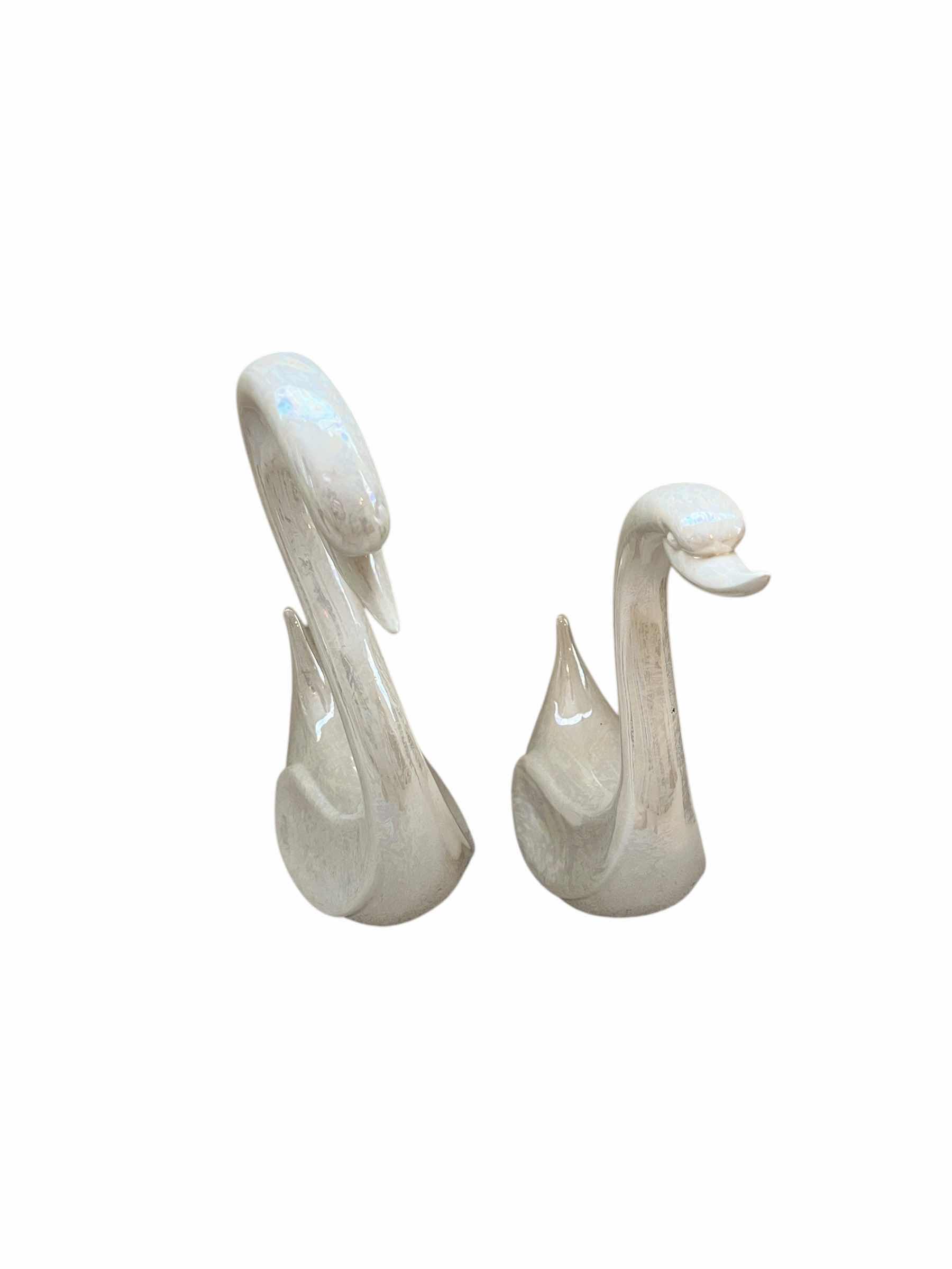 Photo 1 of SET OF 2 PORCELAIN SWANNS 15” TALL