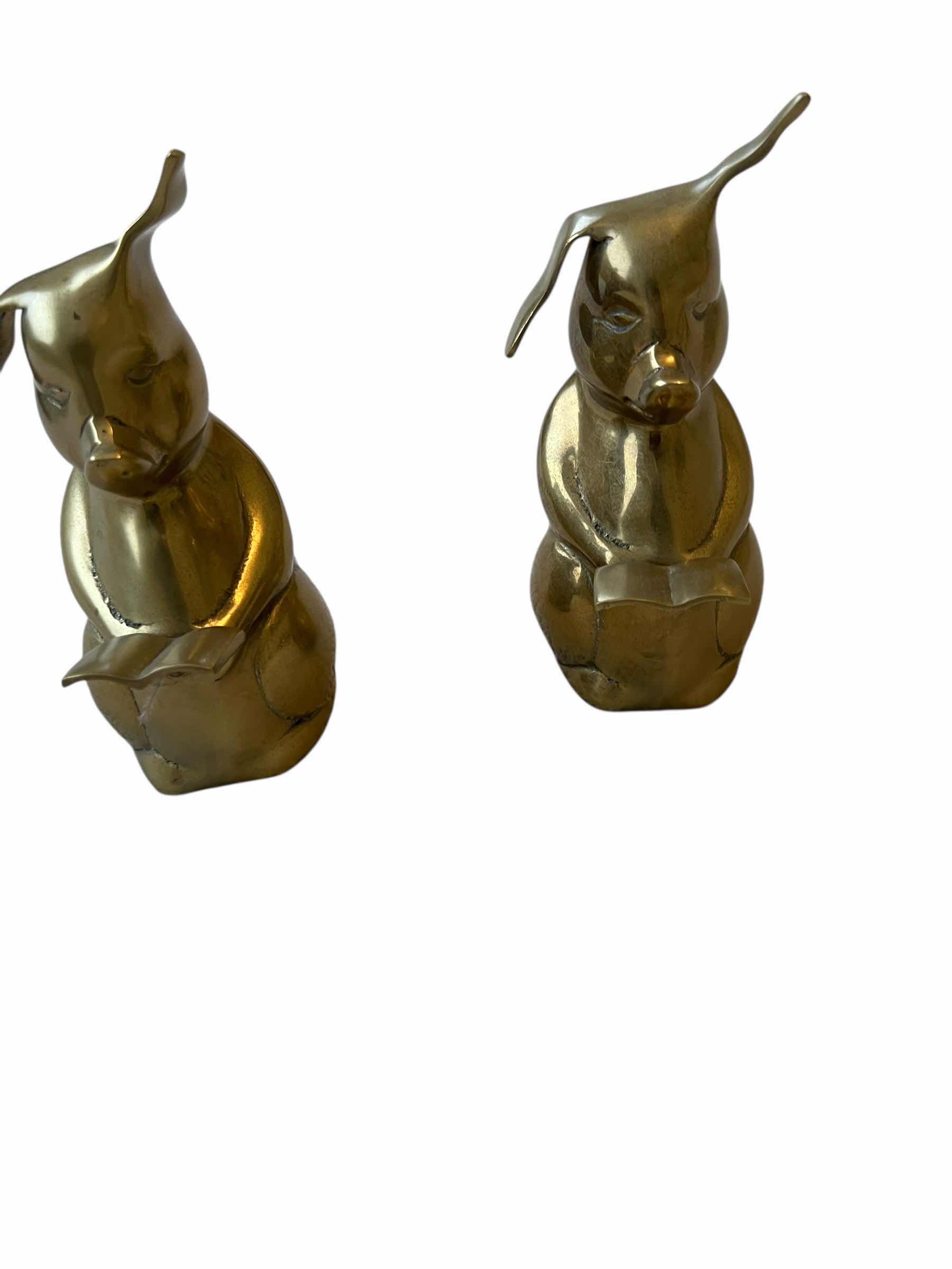 Photo 1 of SET OF 2- 6” TALL BRASS PIG FIGURES