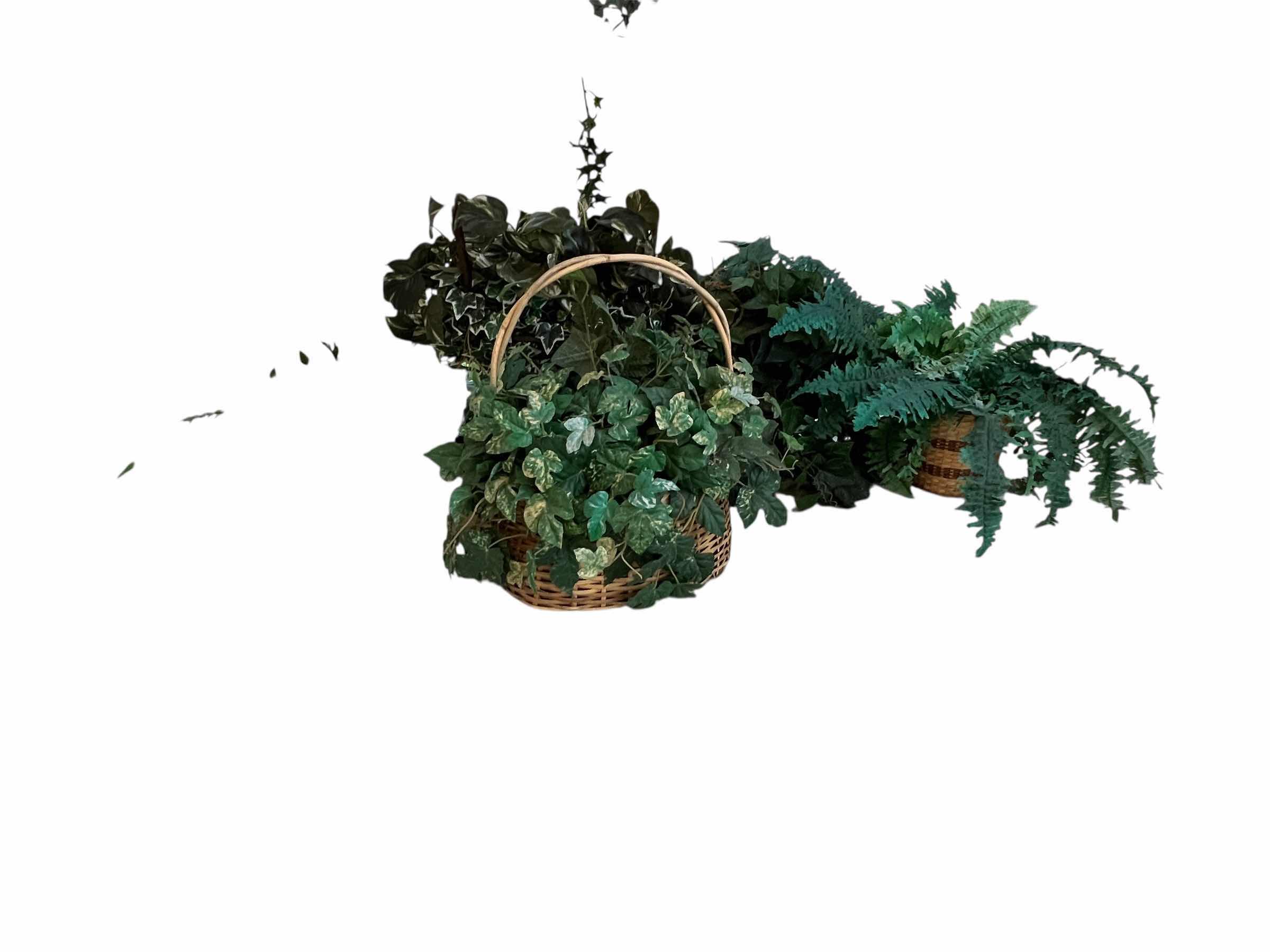 Photo 1 of ASSORTMENT OF PLASTIC PLANTS AND POT