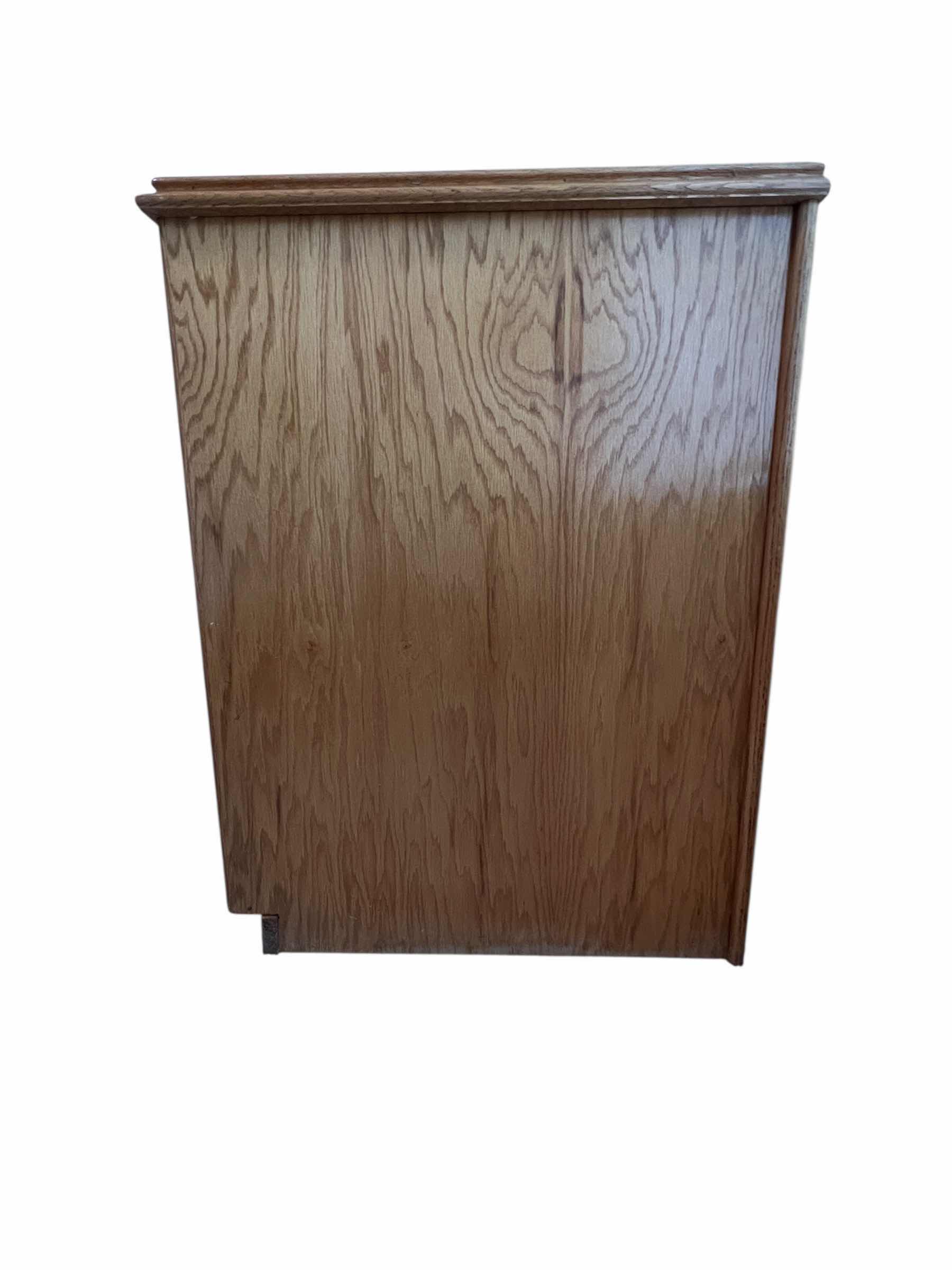 Photo 1 of WOODEN CABINET WITH BRASS COLORED HANDLES 29”W X 24”D X 32”H