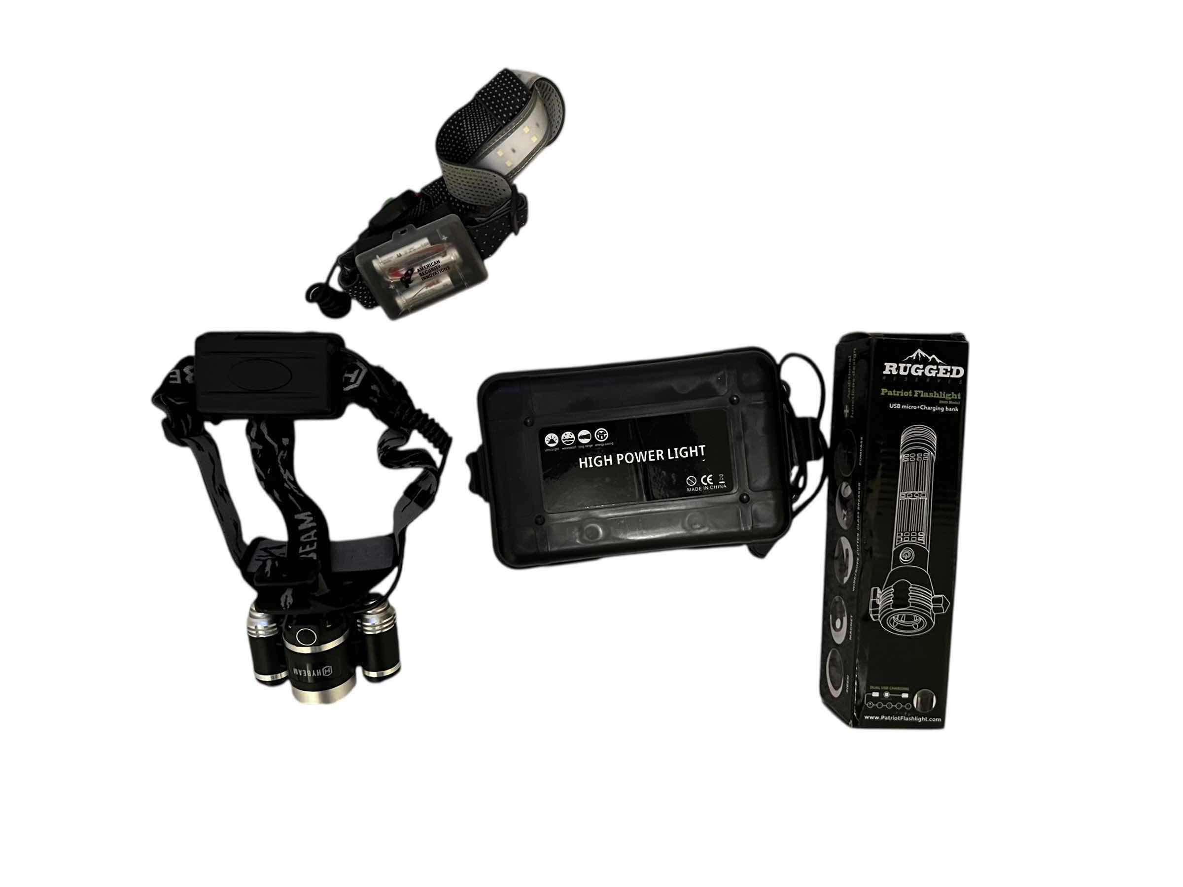 Photo 1 of ASSORTMENT OF HEAD LAMPS AND HIGH POWERED LIGHTS