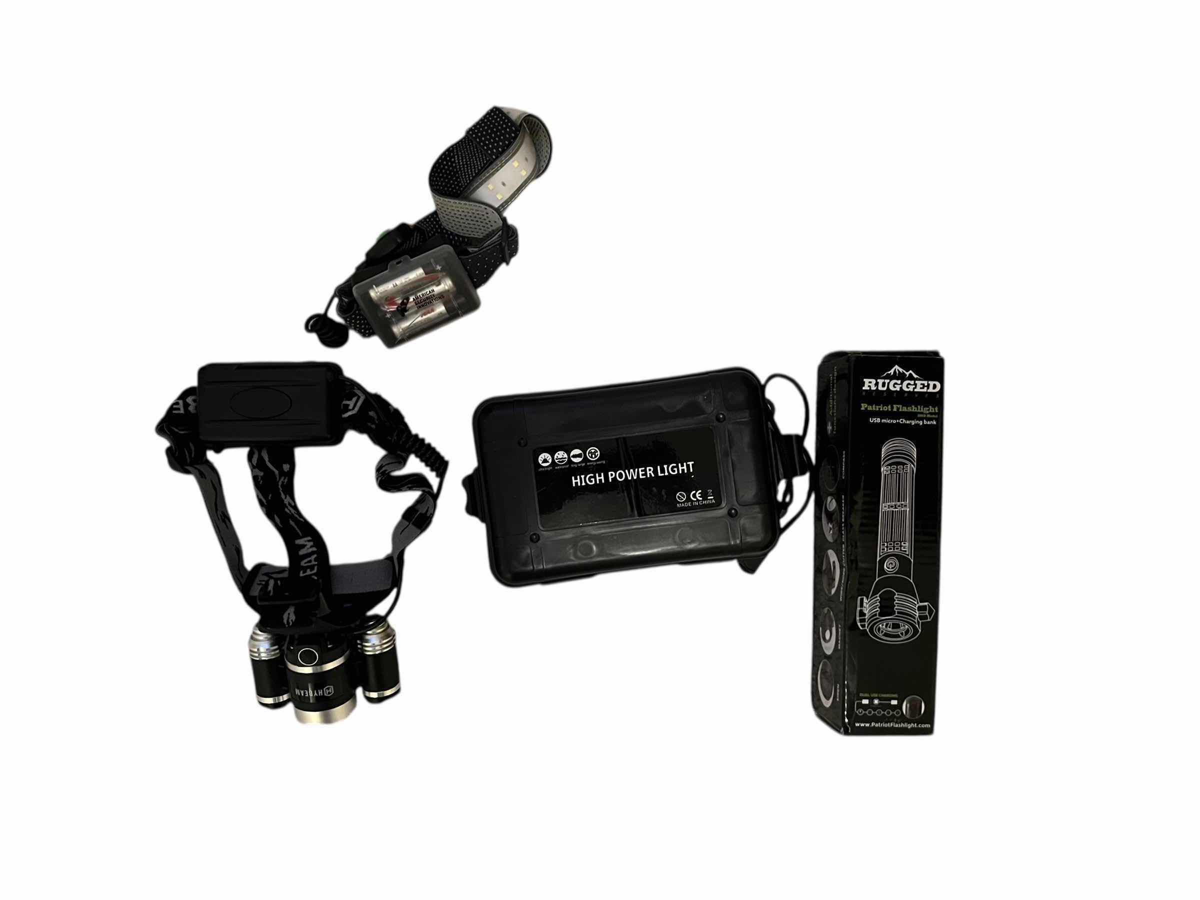 Photo 1 of ASSORTMENT OF HEAD LAMPS AND HIGH POWERED LIGHTS