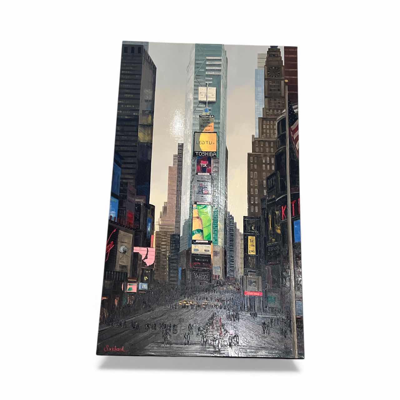 Photo 1 of CANVAS PAINTING OF TIMES SQUARE BY S RICHARD SHOOK 76”H X 44”W